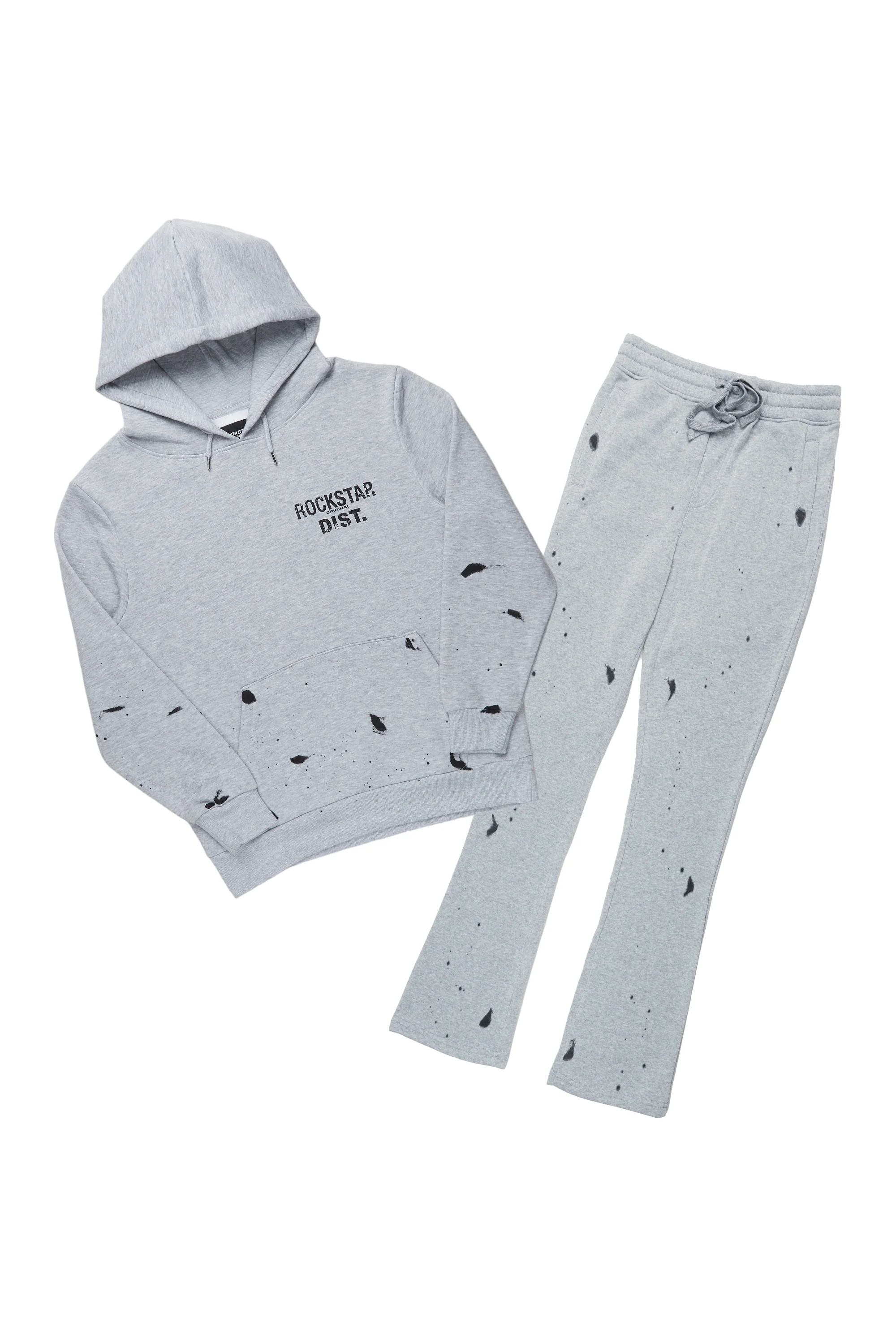Raffer Grey Hoodie/Stacked Flare Track Set - Image 2