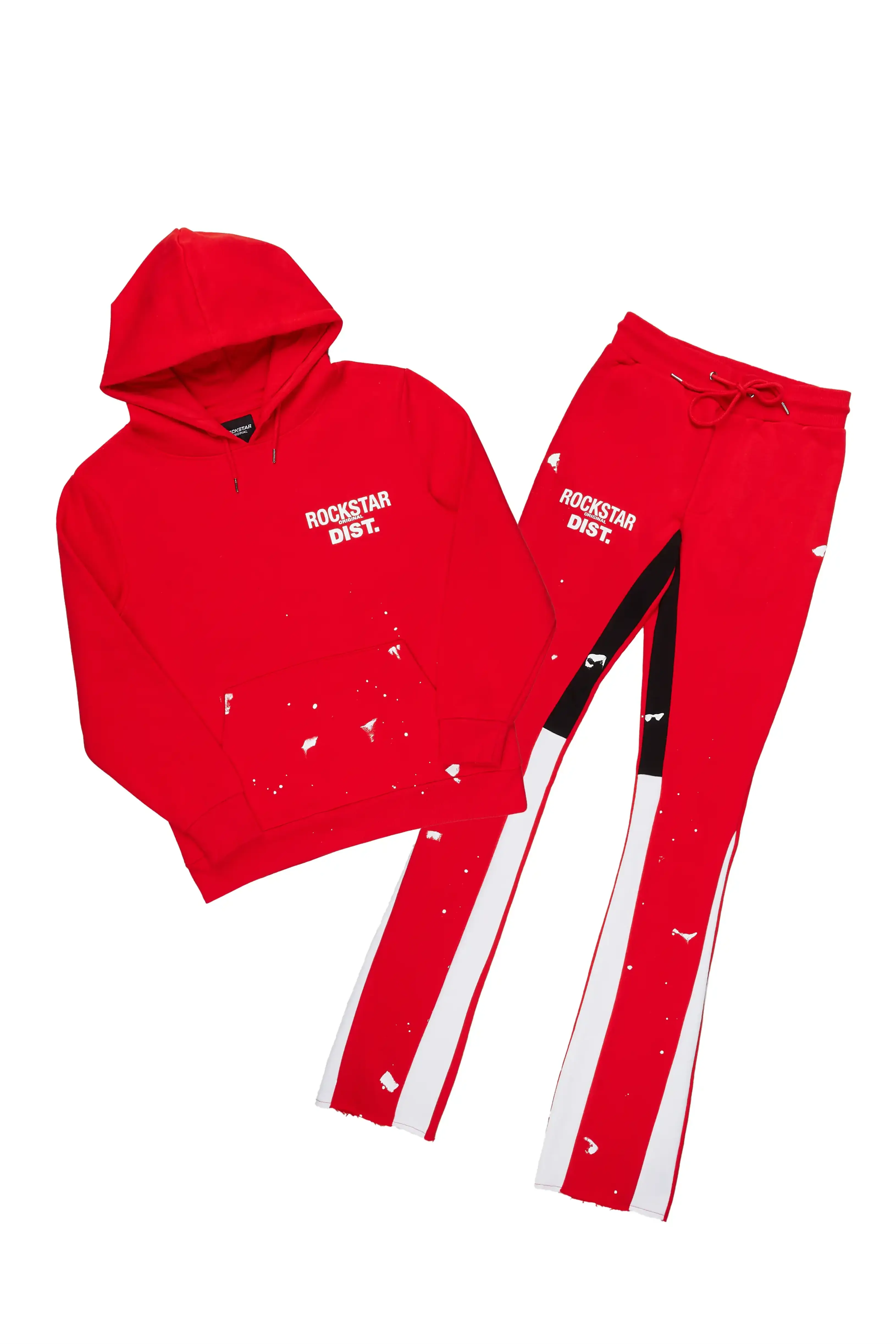 Raffer Red Hoodie/Stacked Flare Pant Set - Image 2