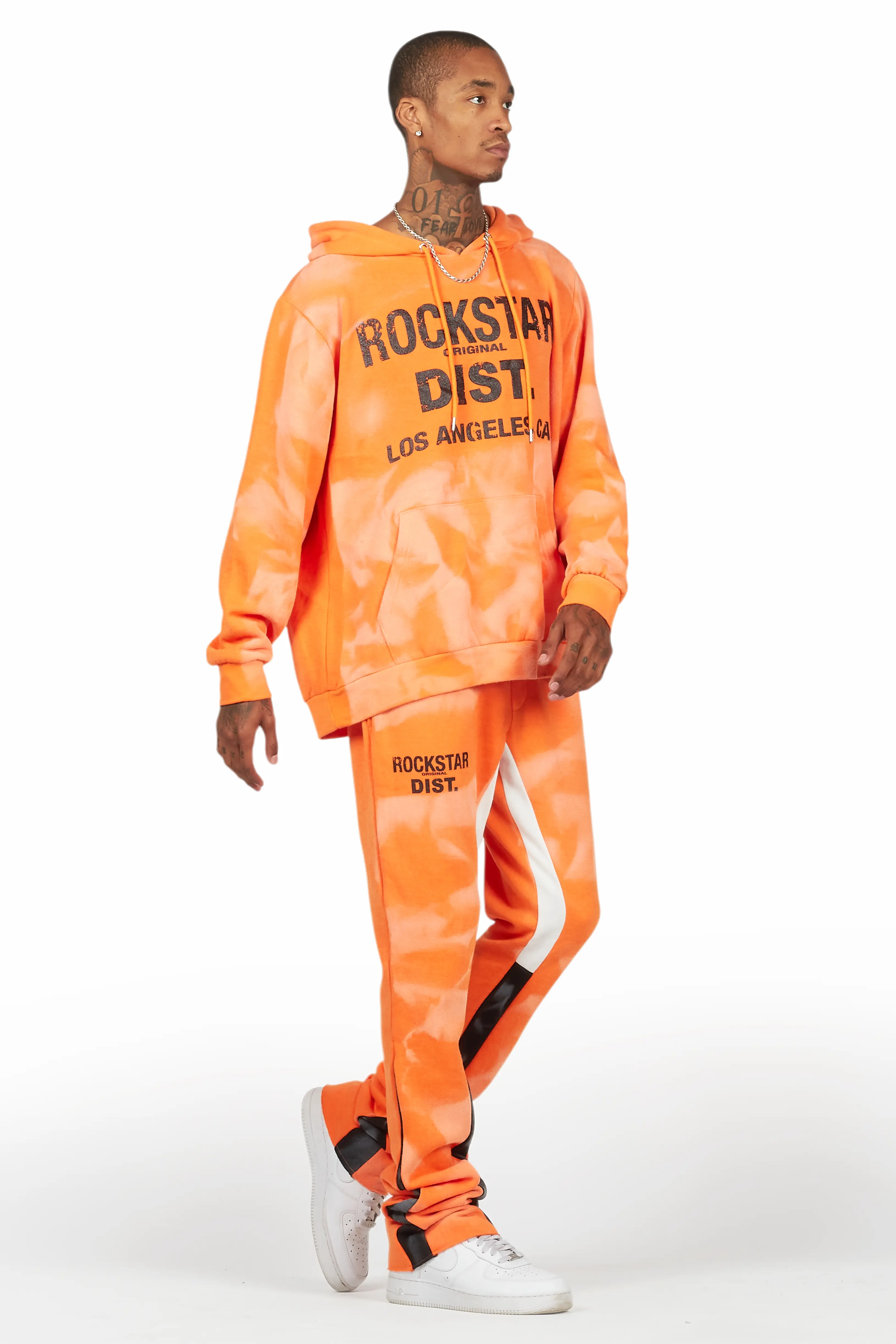 Nelly Orange Hoodie Stacked Flare Track Set - Image 6