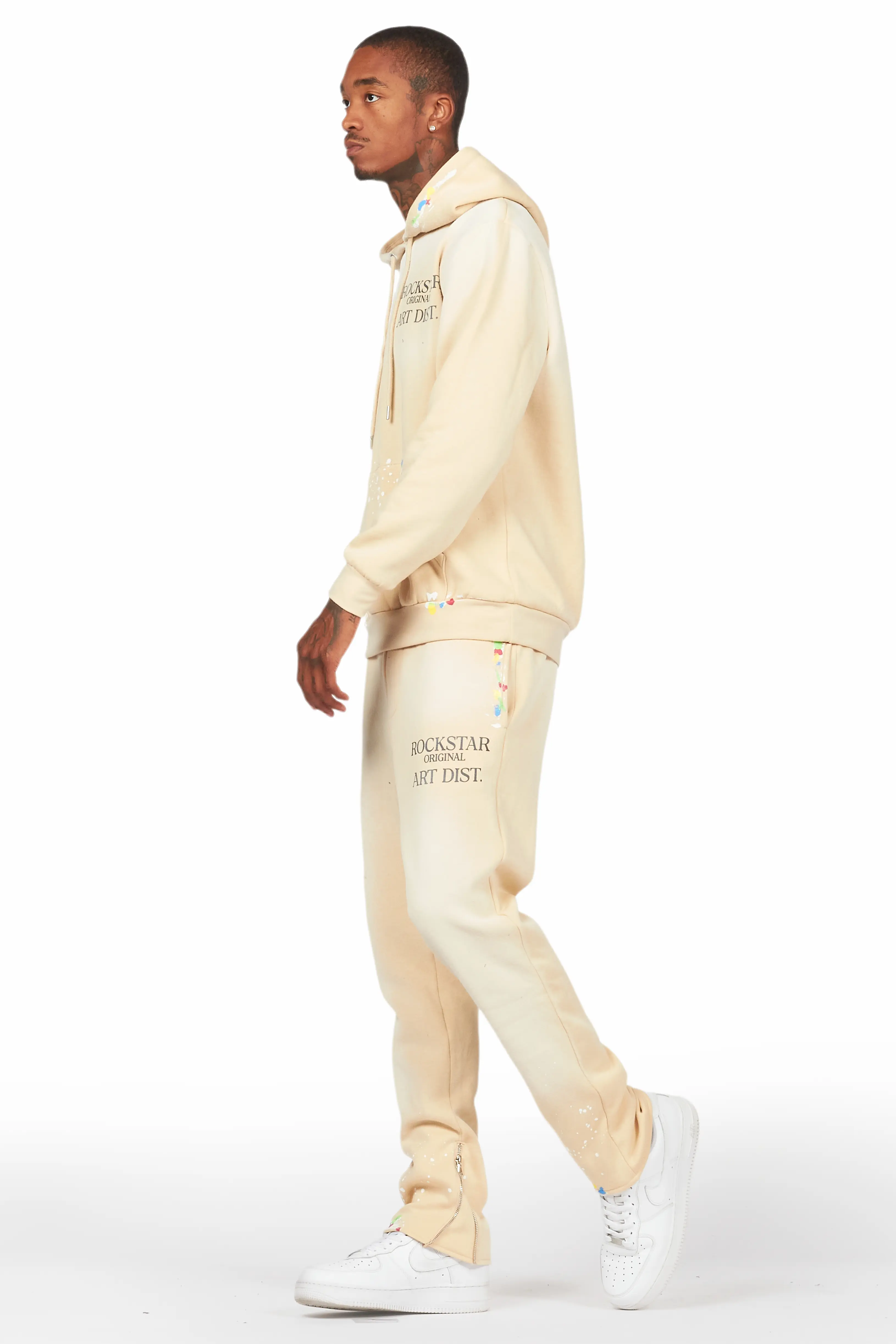 Rockstar Art Dist. Beige Slim Fit Track Set - Image 5
