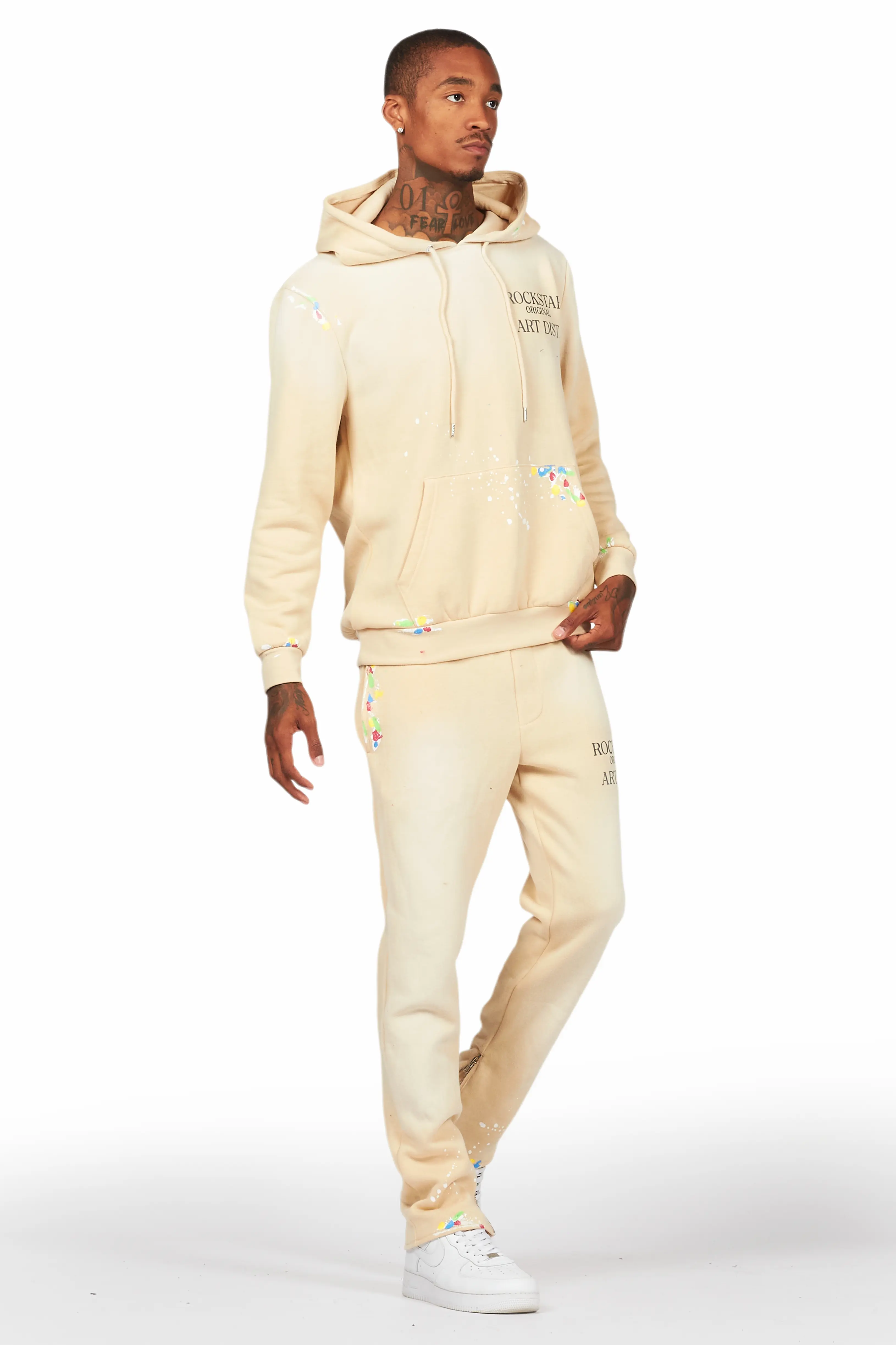 Rockstar Art Dist. Beige Slim Fit Track Set - Image 6