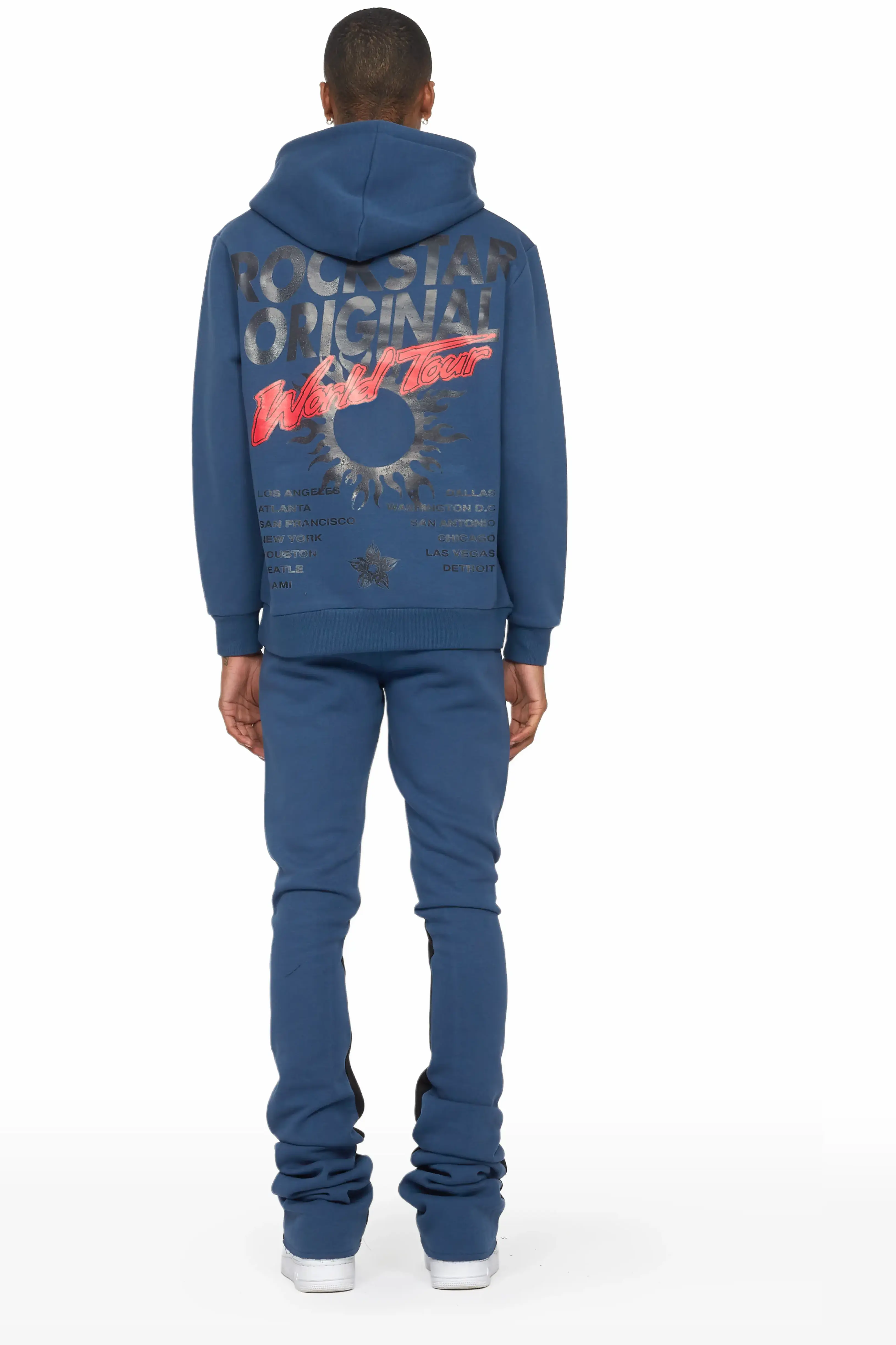 Yash Navy Super Stacked Flare Track Set - Image 3
