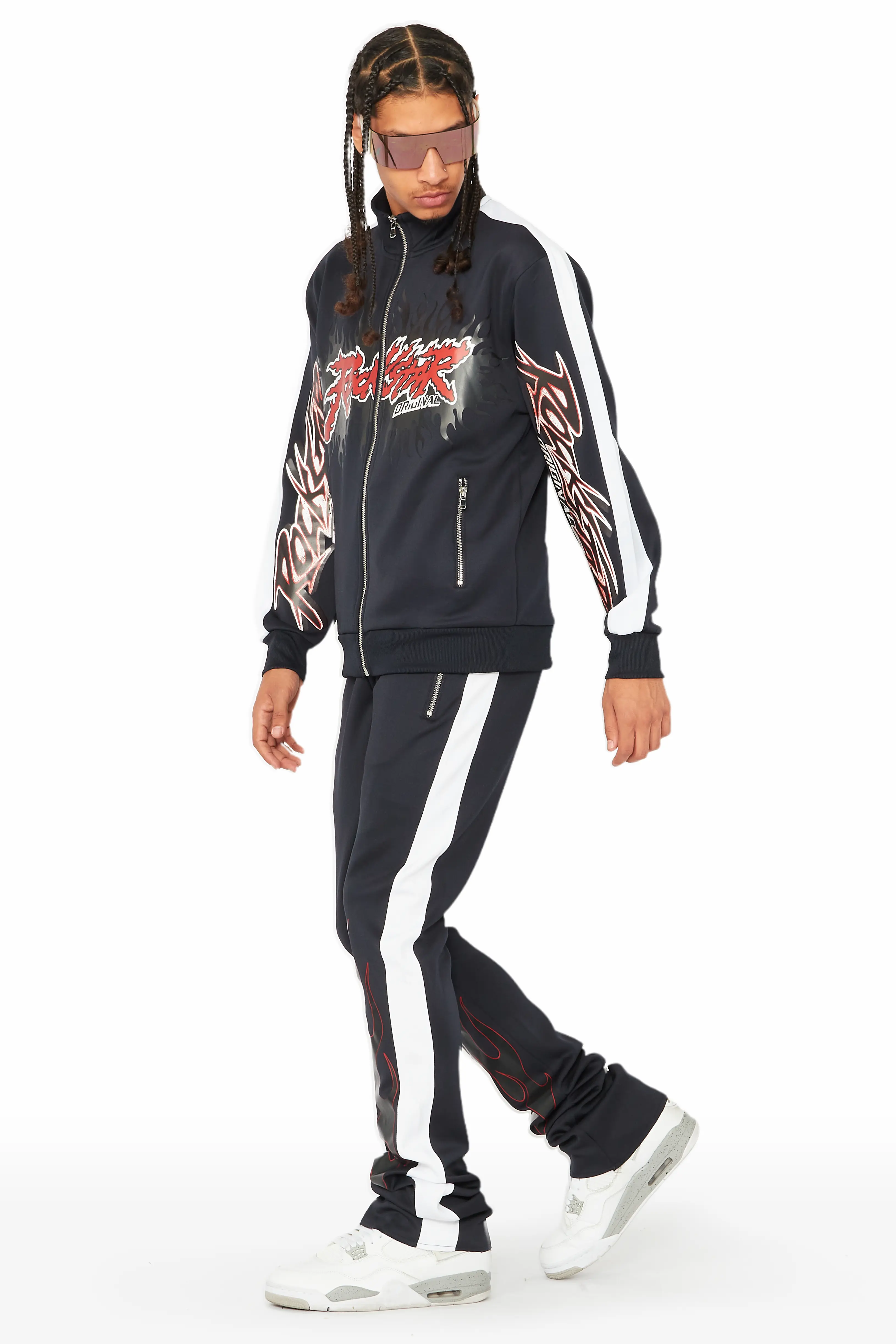 Tidus Black Tricot Stacked Flare Track Set - Image 4