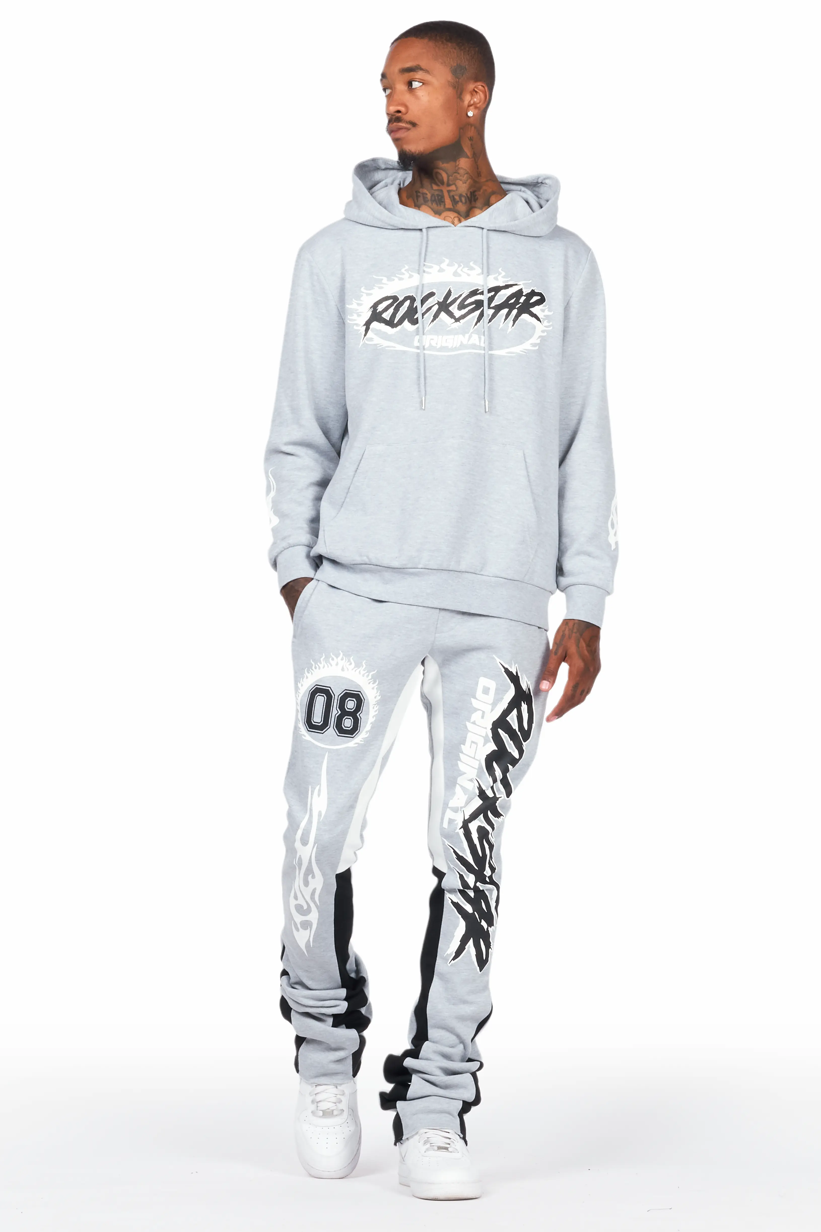Draven Heather Grey Super Stacked Track Set - Image 2