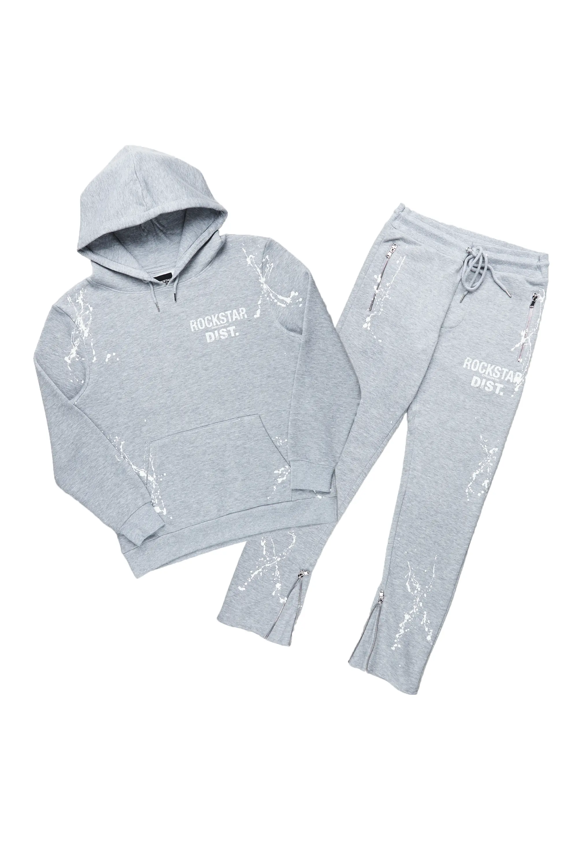 Reece Heather Grey  Slim Fit Track Set - Image 2