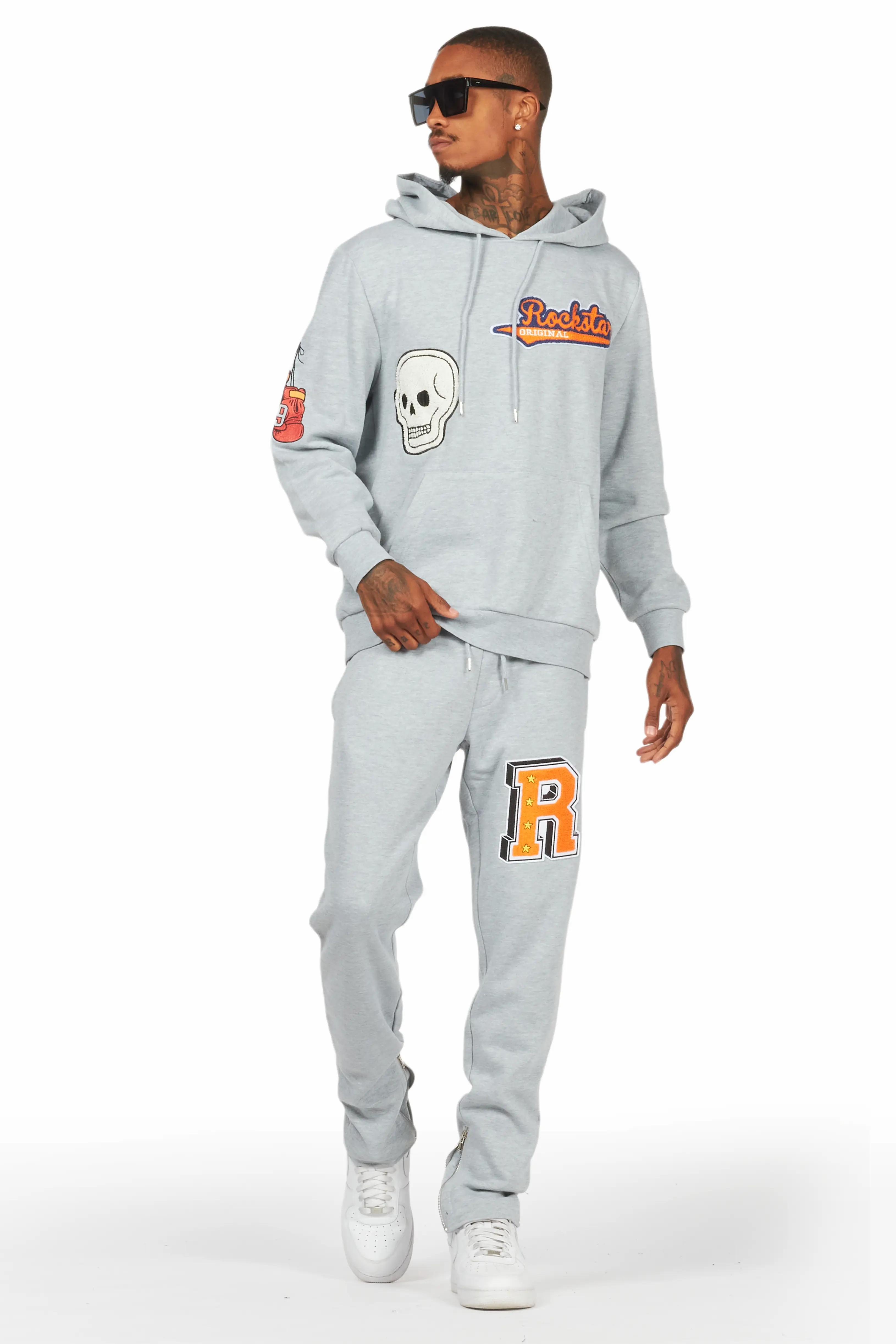 Alaric Heather Grey Slim Fit Track Set - Image 2