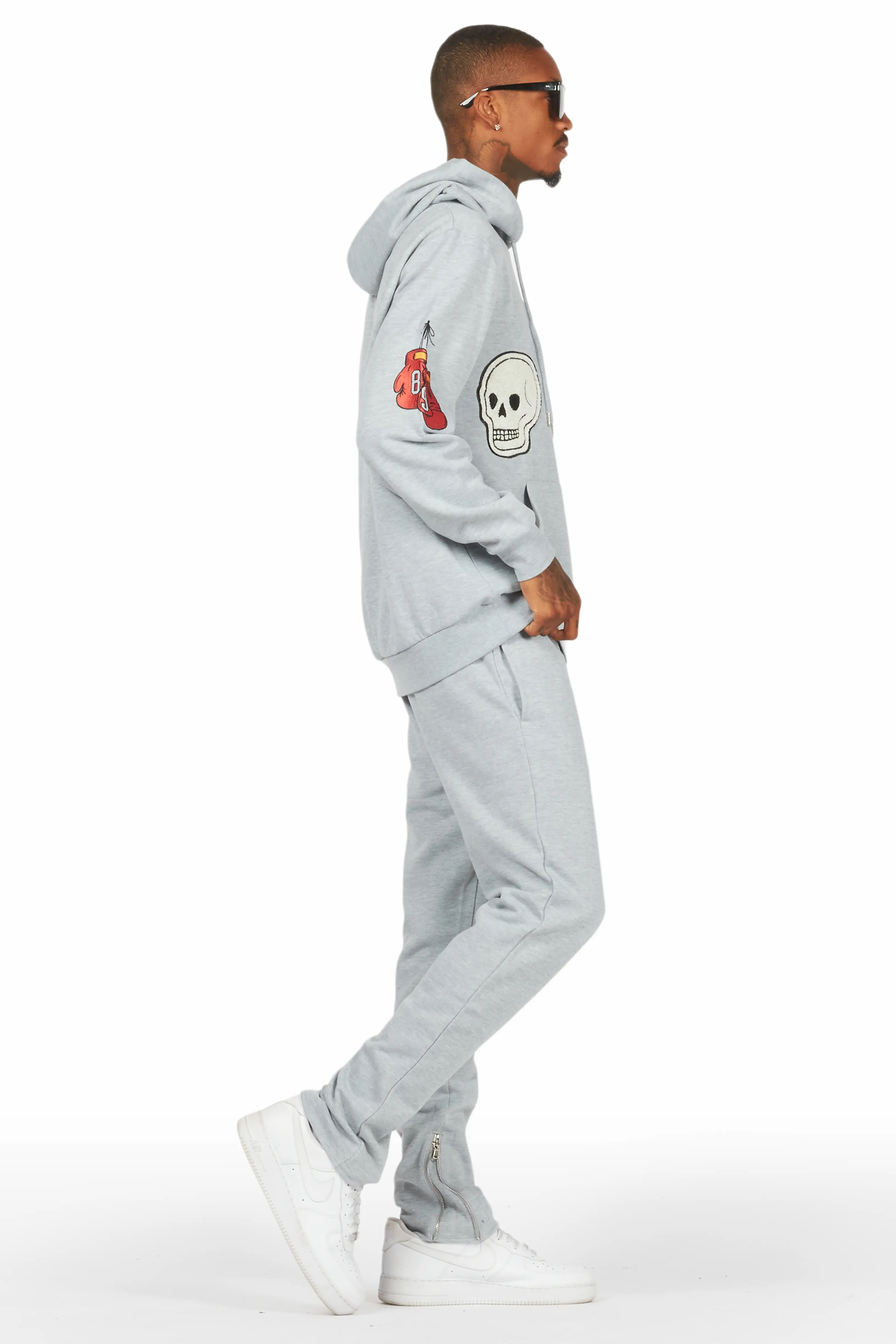 Alaric Heather Grey Slim Fit Track Set - Image 3