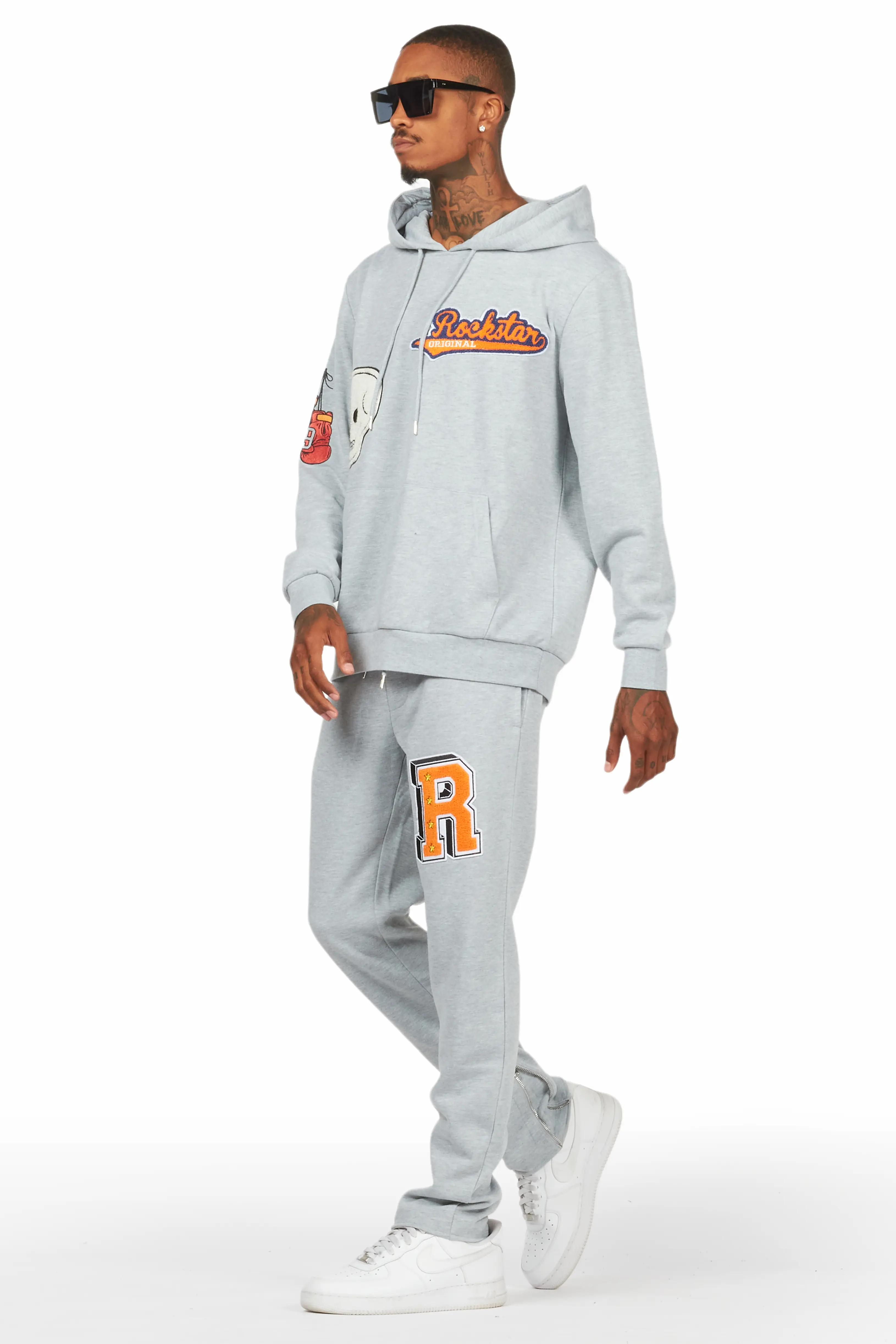 Alaric Heather Grey Slim Fit Track Set - Image 5