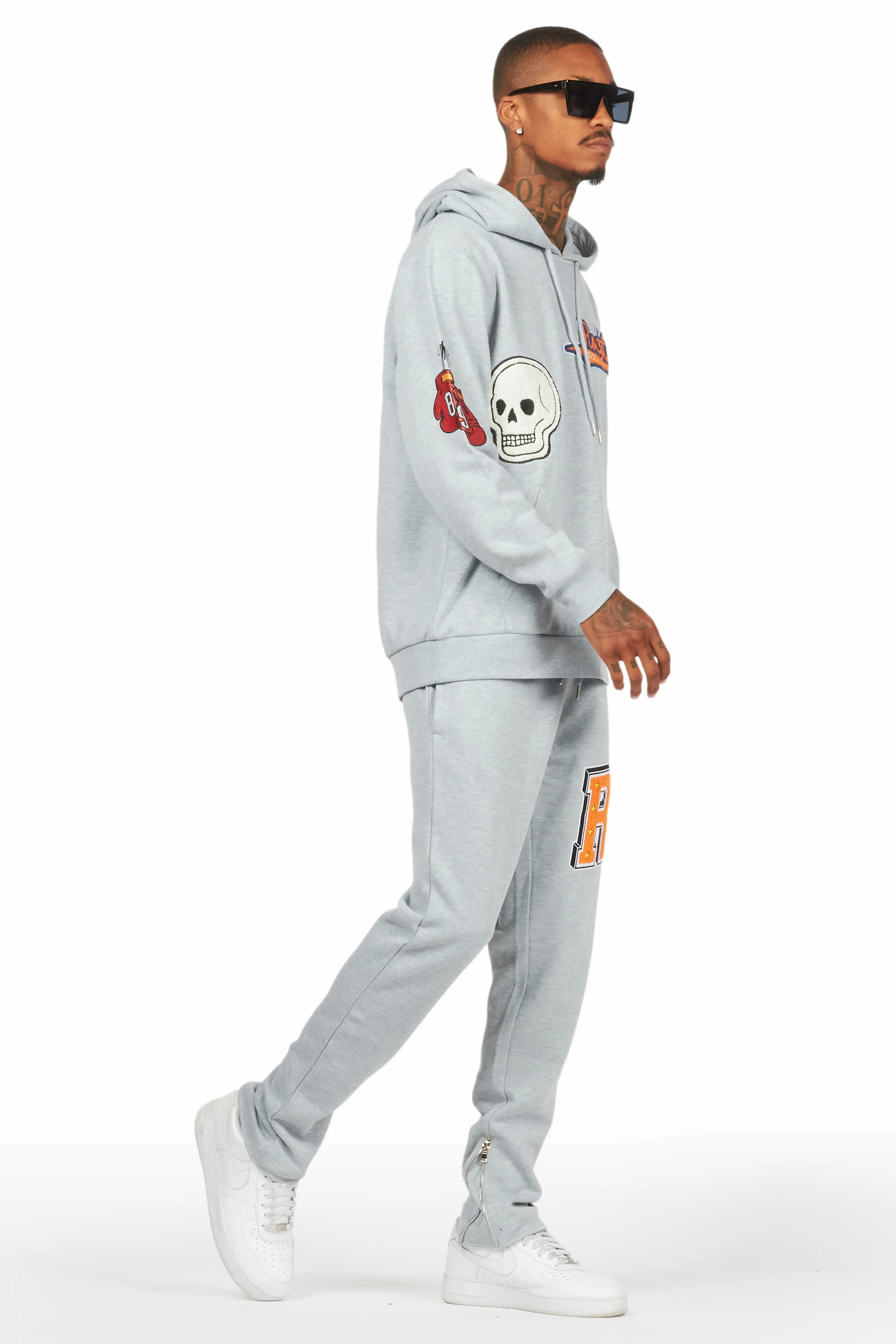 Alaric Heather Grey Slim Fit Track Set - Image 6