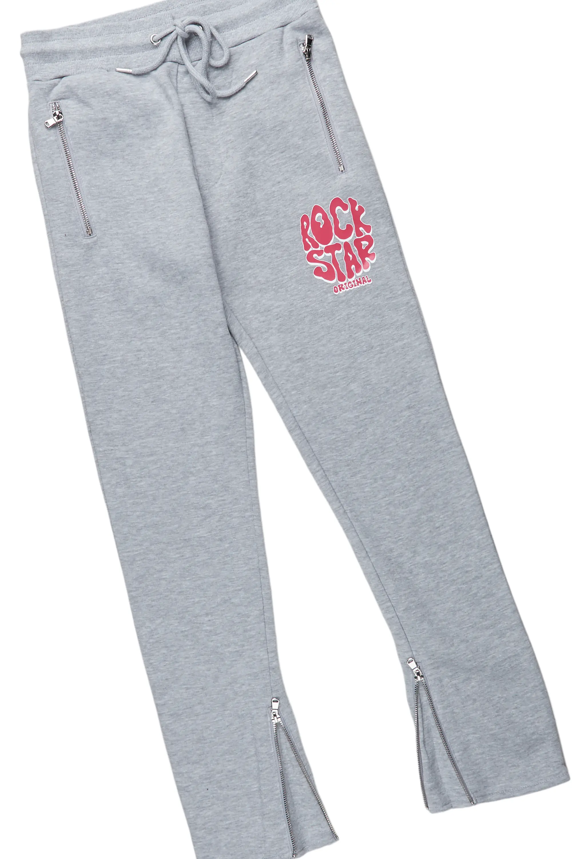 Warblen Grey/Pink Slim Fit Track Set - Image 7