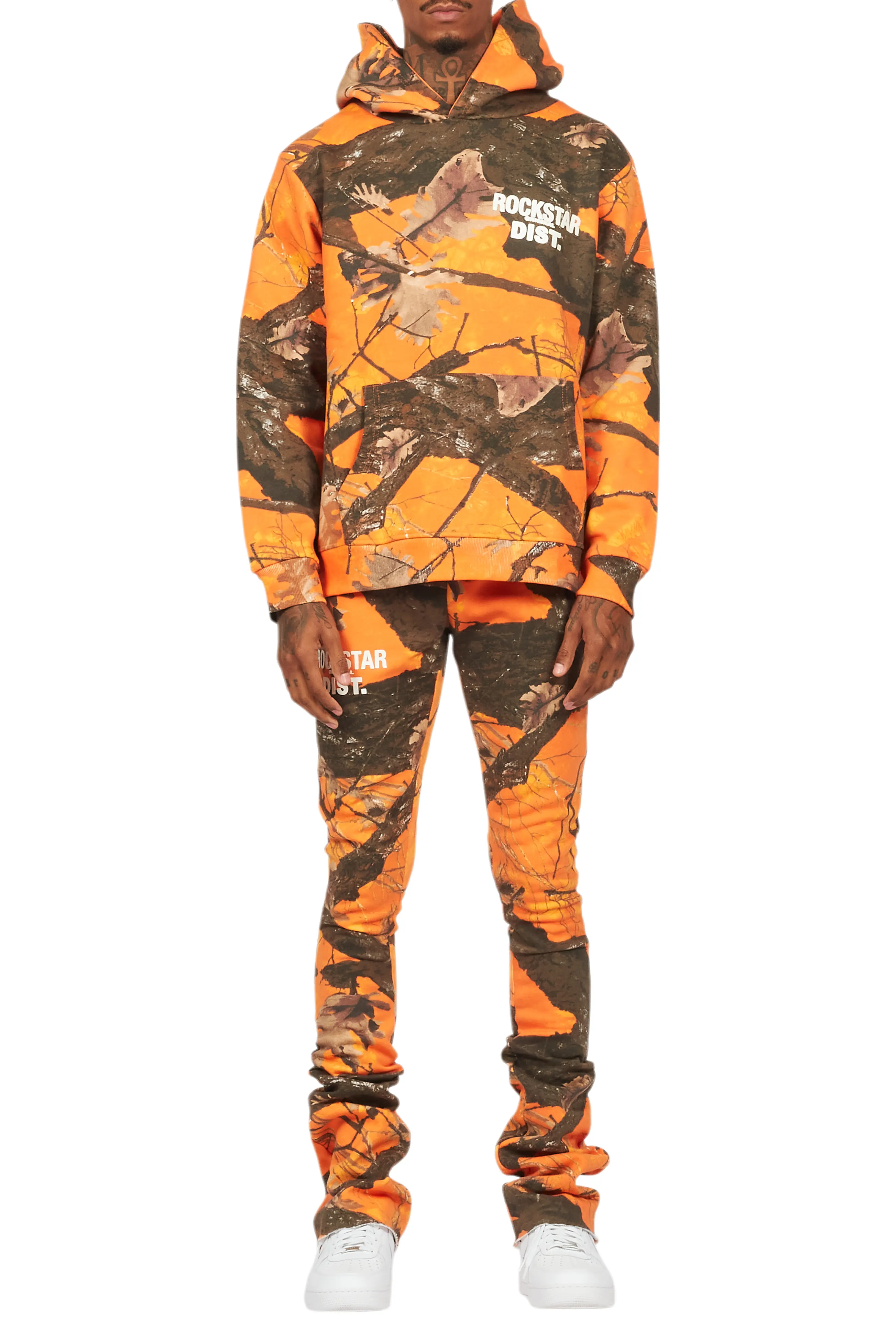 Tabby Orange Graphic Stacked Flare Track Set - Image 11