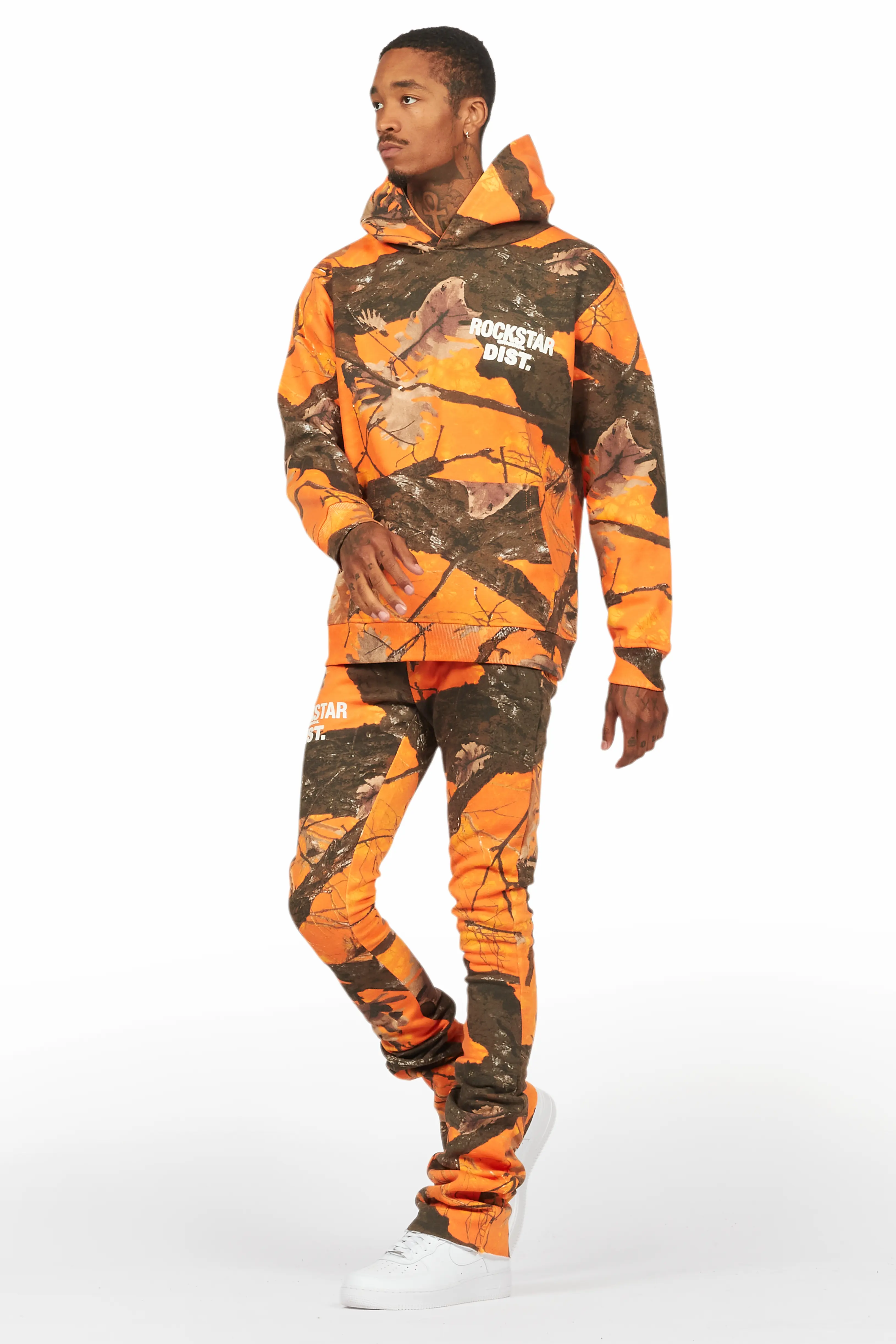 Tabby Orange Graphic Stacked Flare Track Set - Image 5