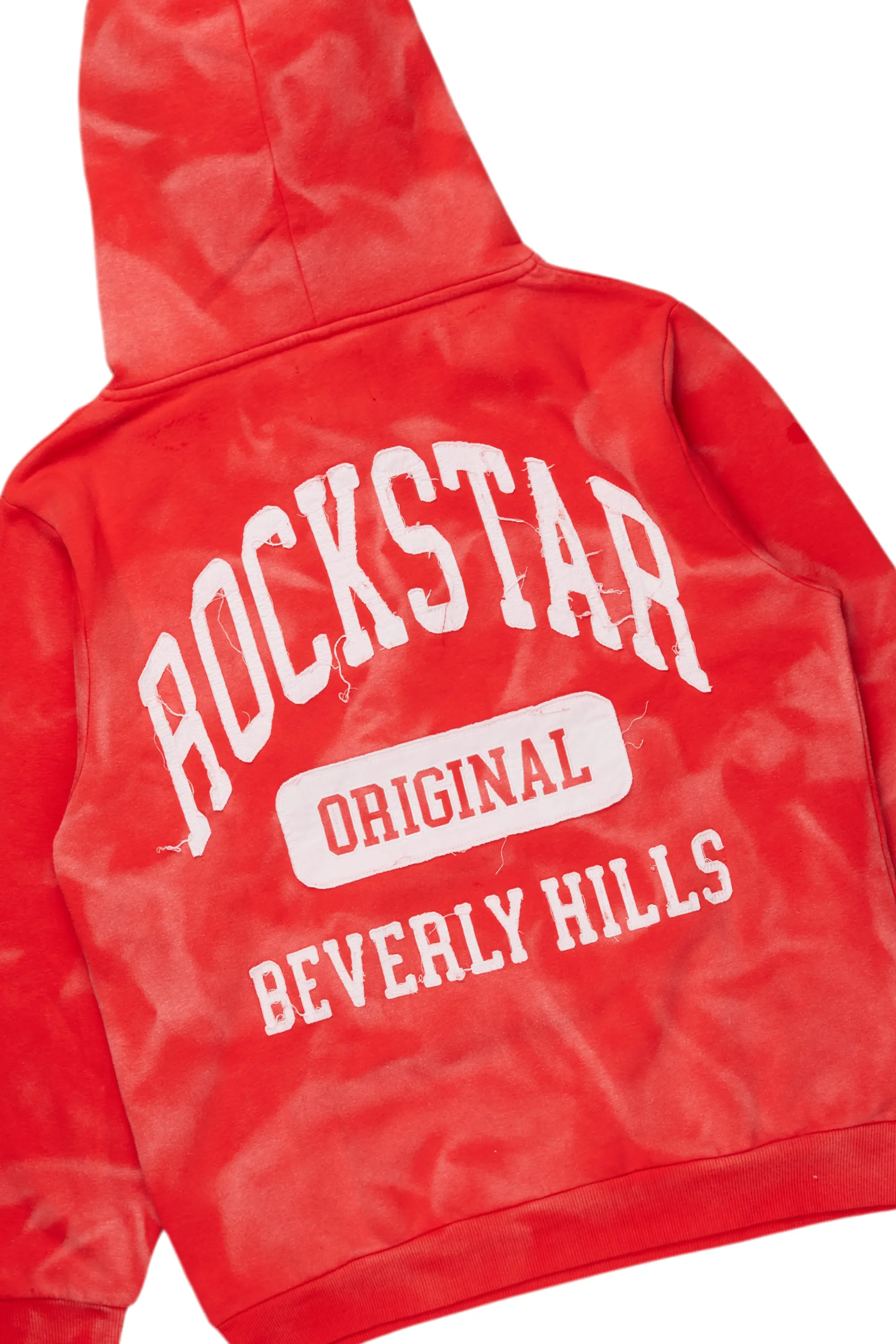 Member Red Hoodie Patchwork Stacked Flare Track Set - Image 8