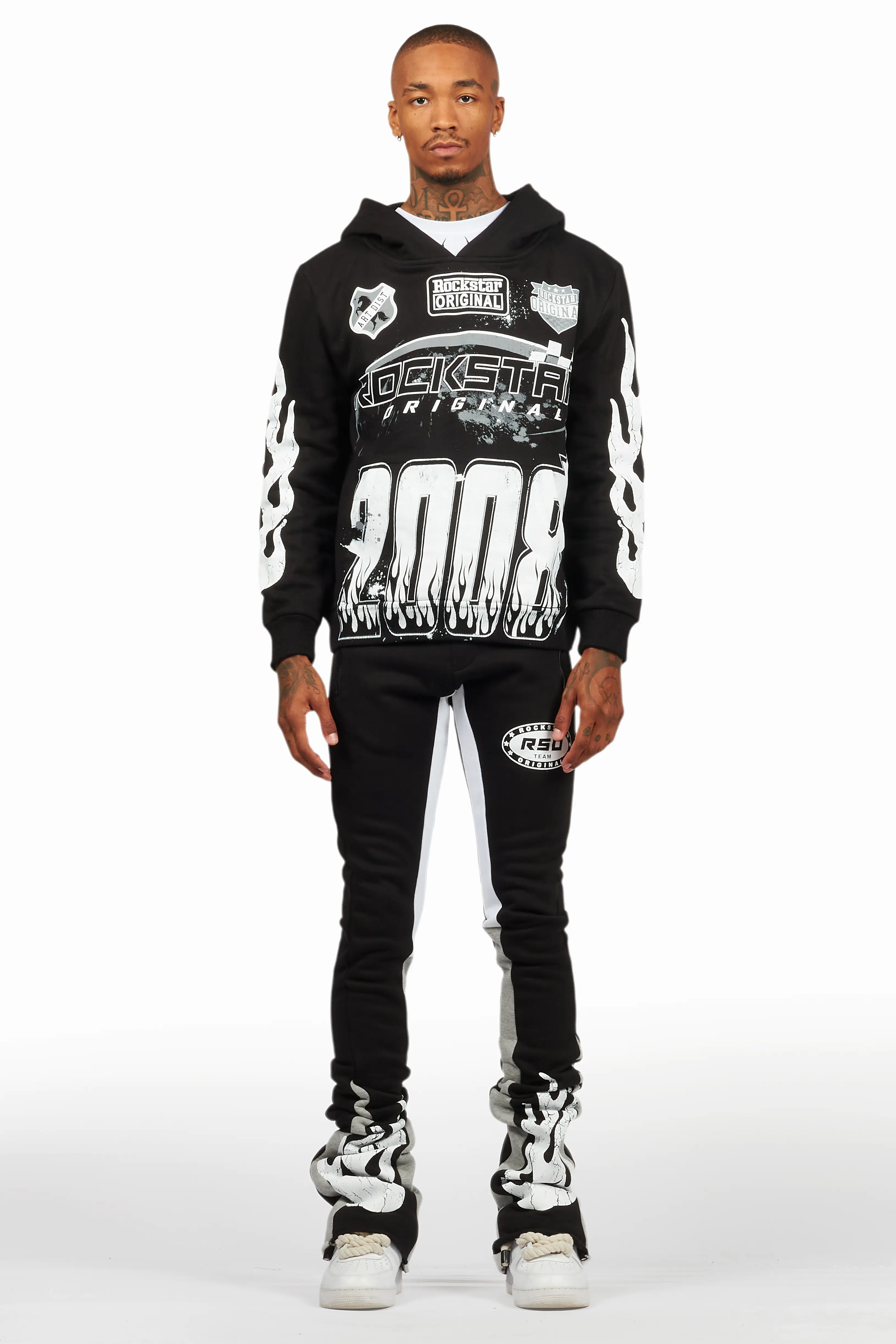 Amos Black Hoodie/Super Stacked Hoodie Track Set - Image 2