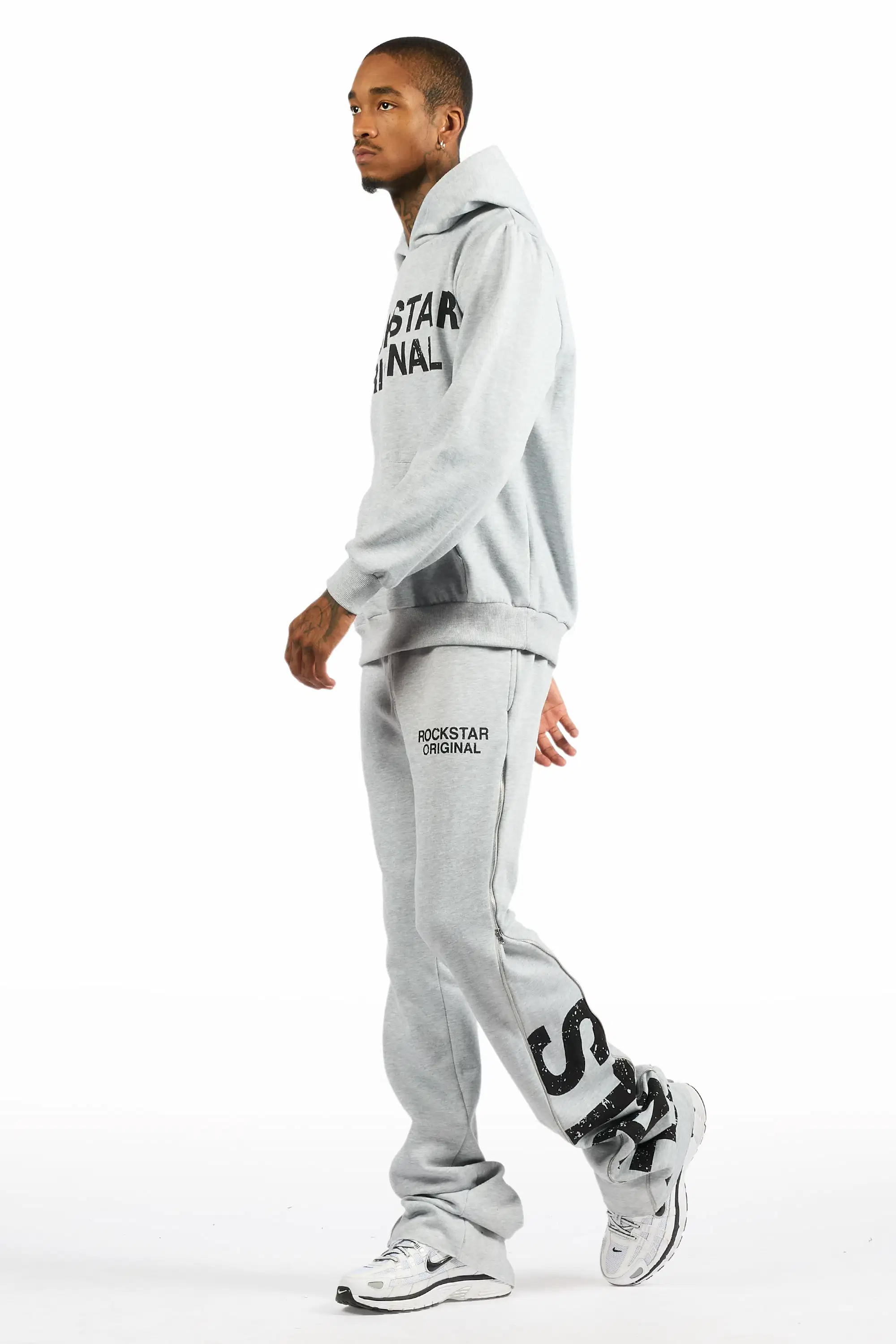 Deniska Heather Grey Stacked Track Set - Image 5
