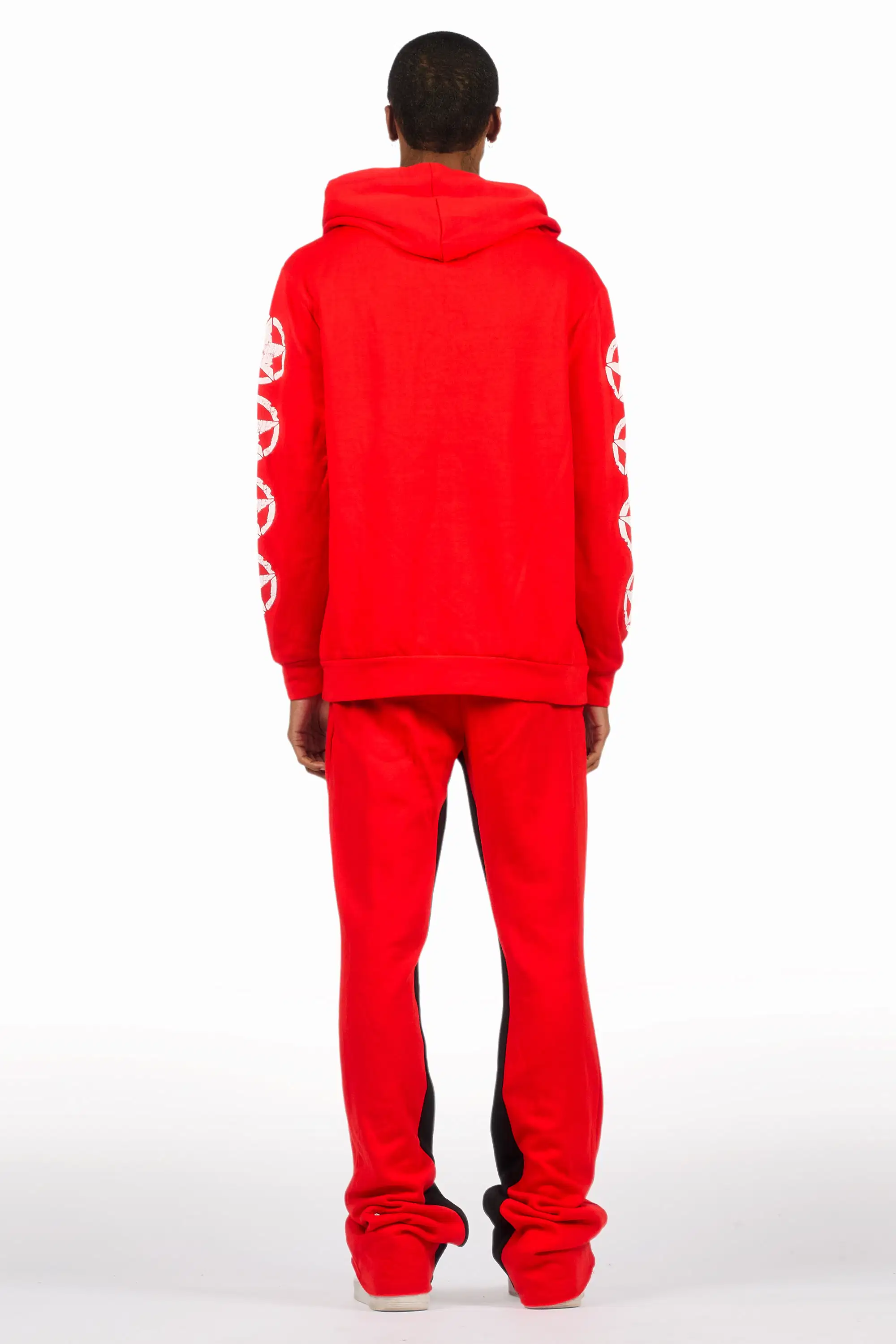 Wizzurd Red/Black Hoodie/Baggy Stacked Track Set - Image 5