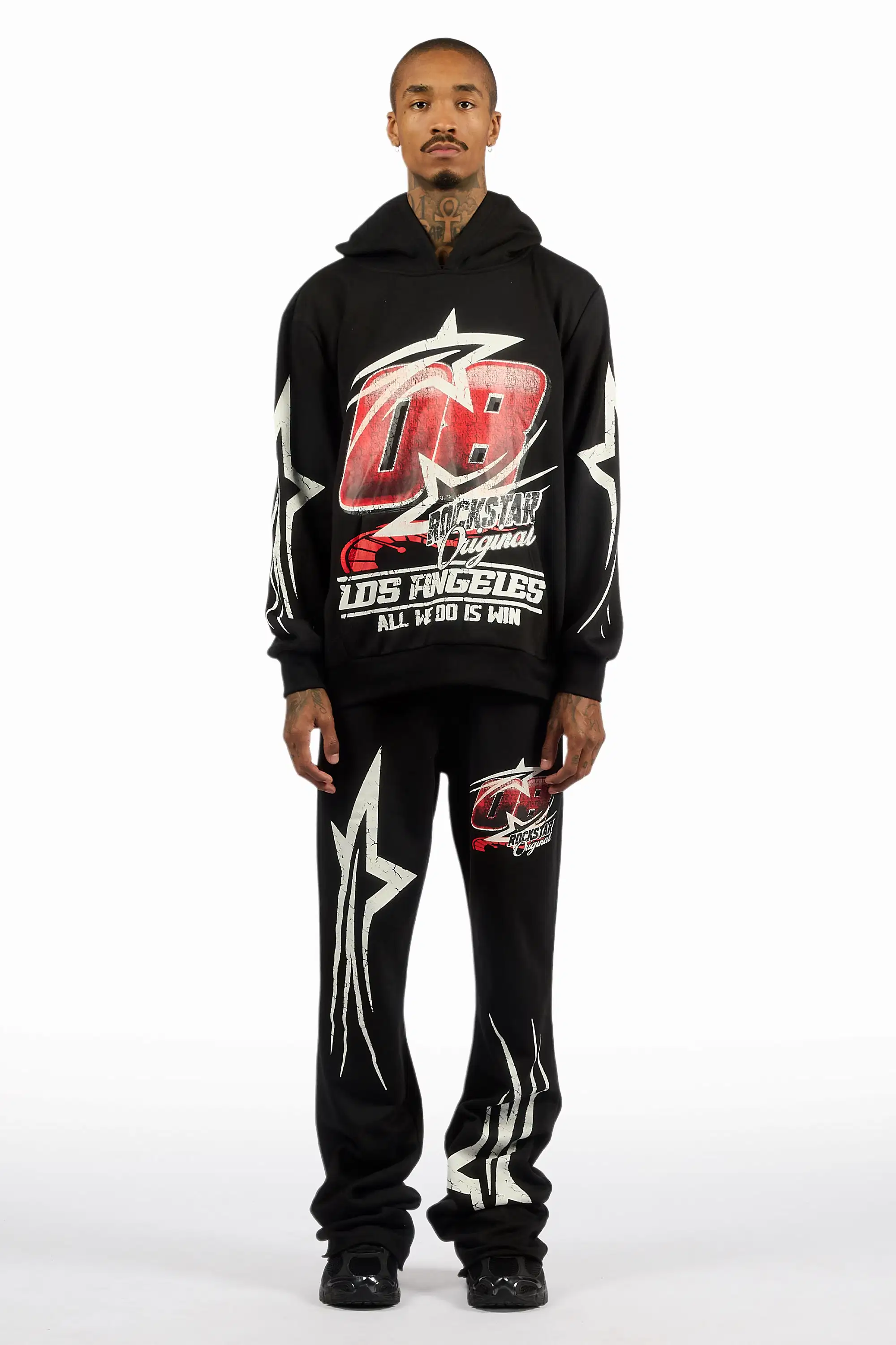 Kastell Black Hoodie/Stacked Pant Track Set - Image 2