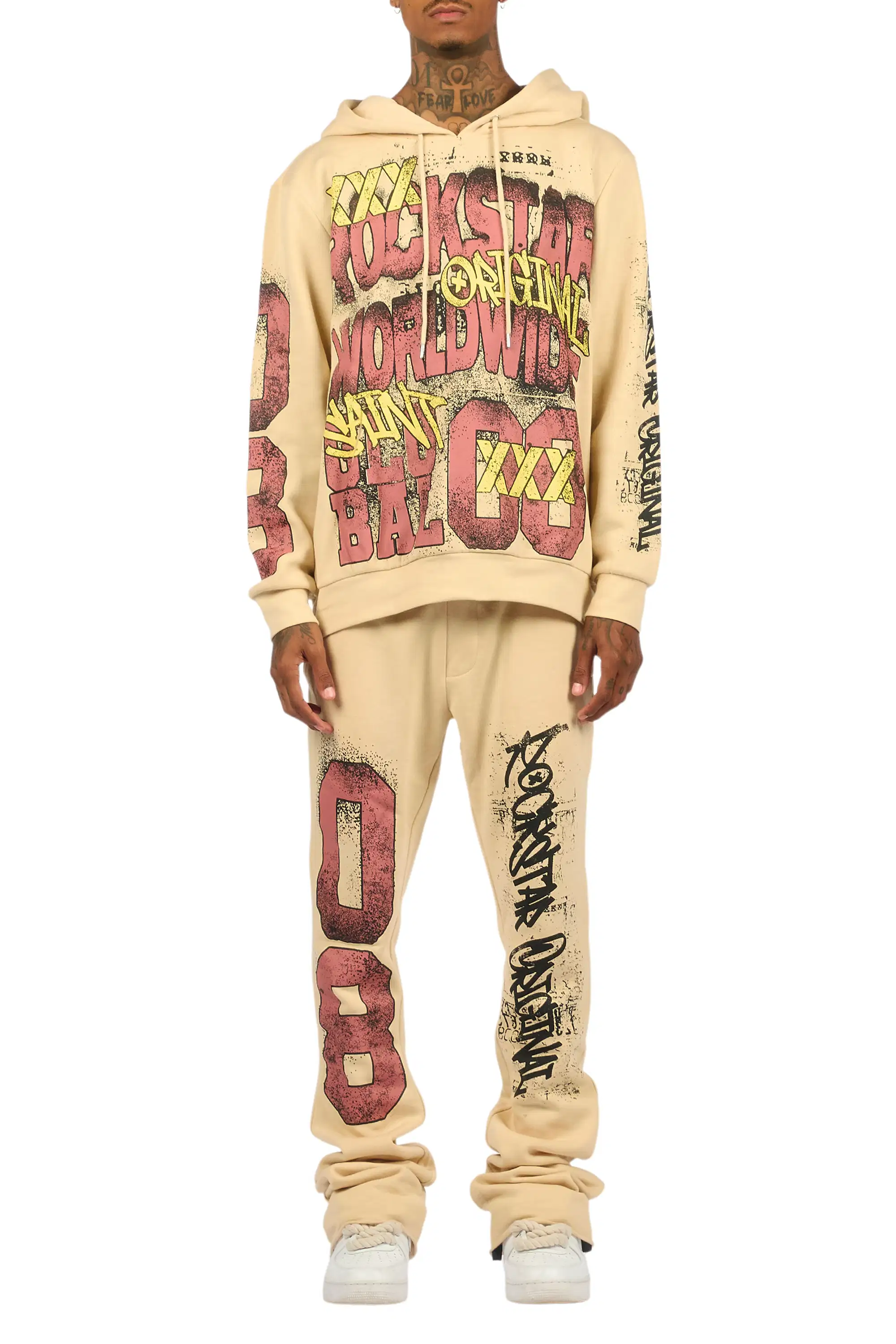 Parco Beige Hoodie Stacked Track Set - Image 10
