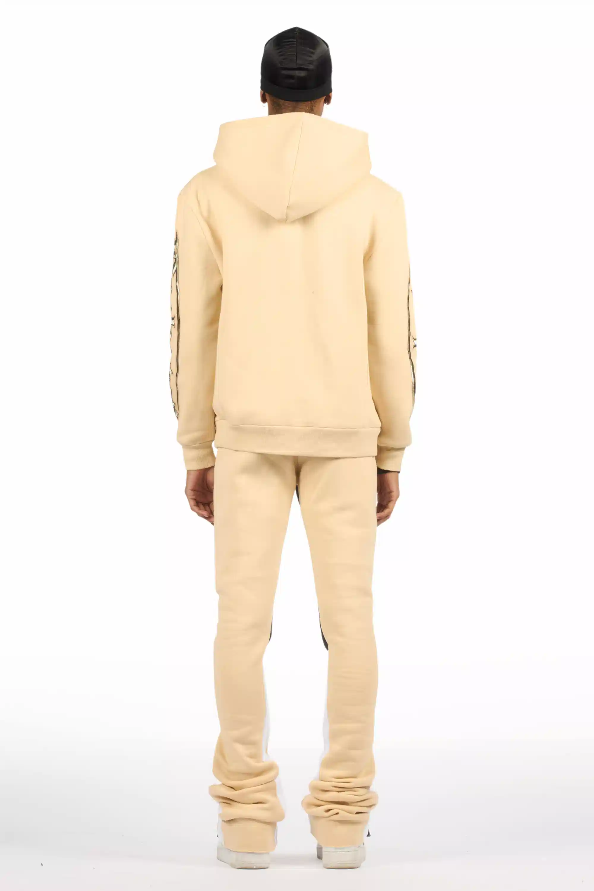 Kyce Beige/Black Hoodie/Super Stacked Track Set - Image 5