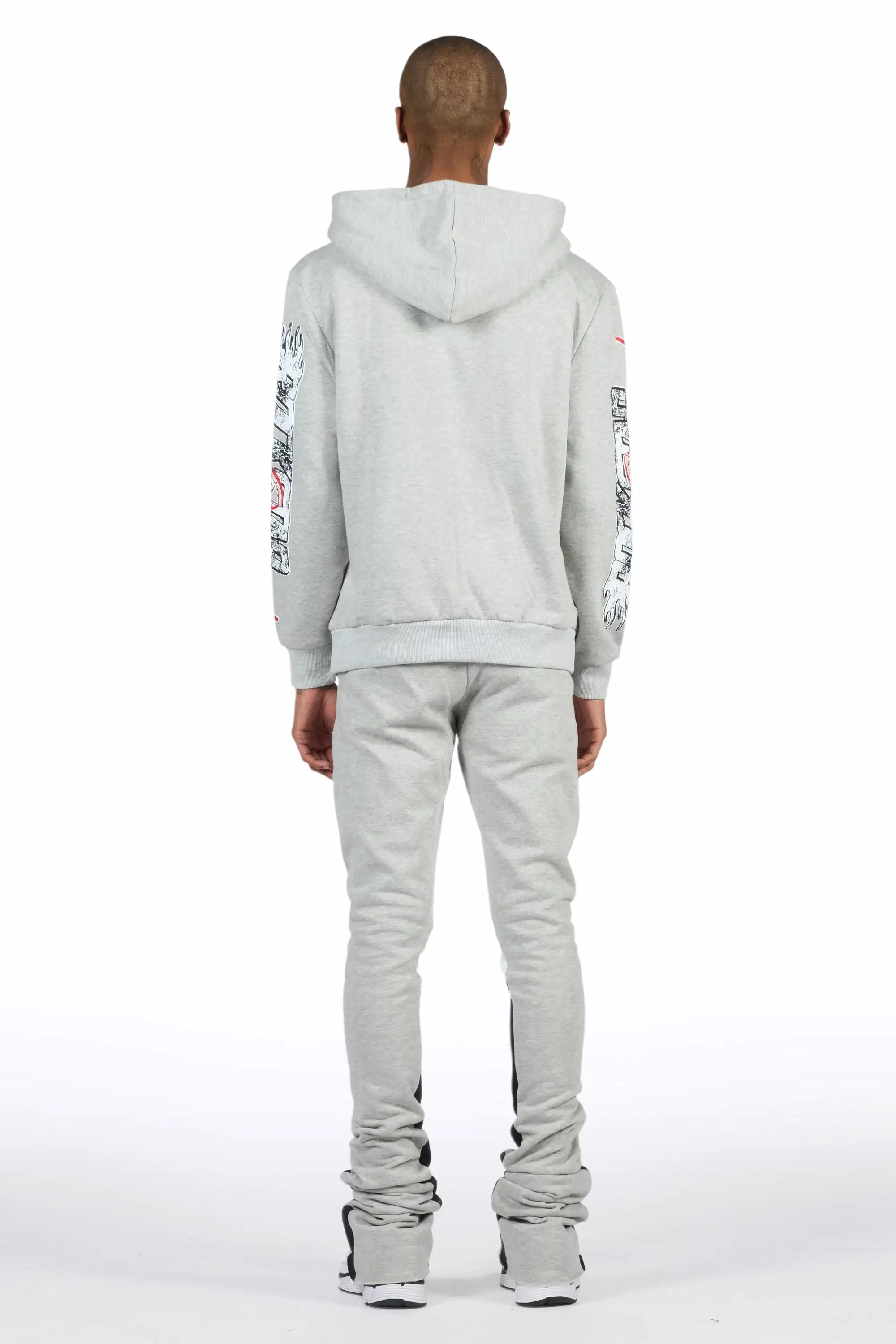 Ryker Heather Grey/Blue Hoodie/Super Stacked Track Set - Image 4