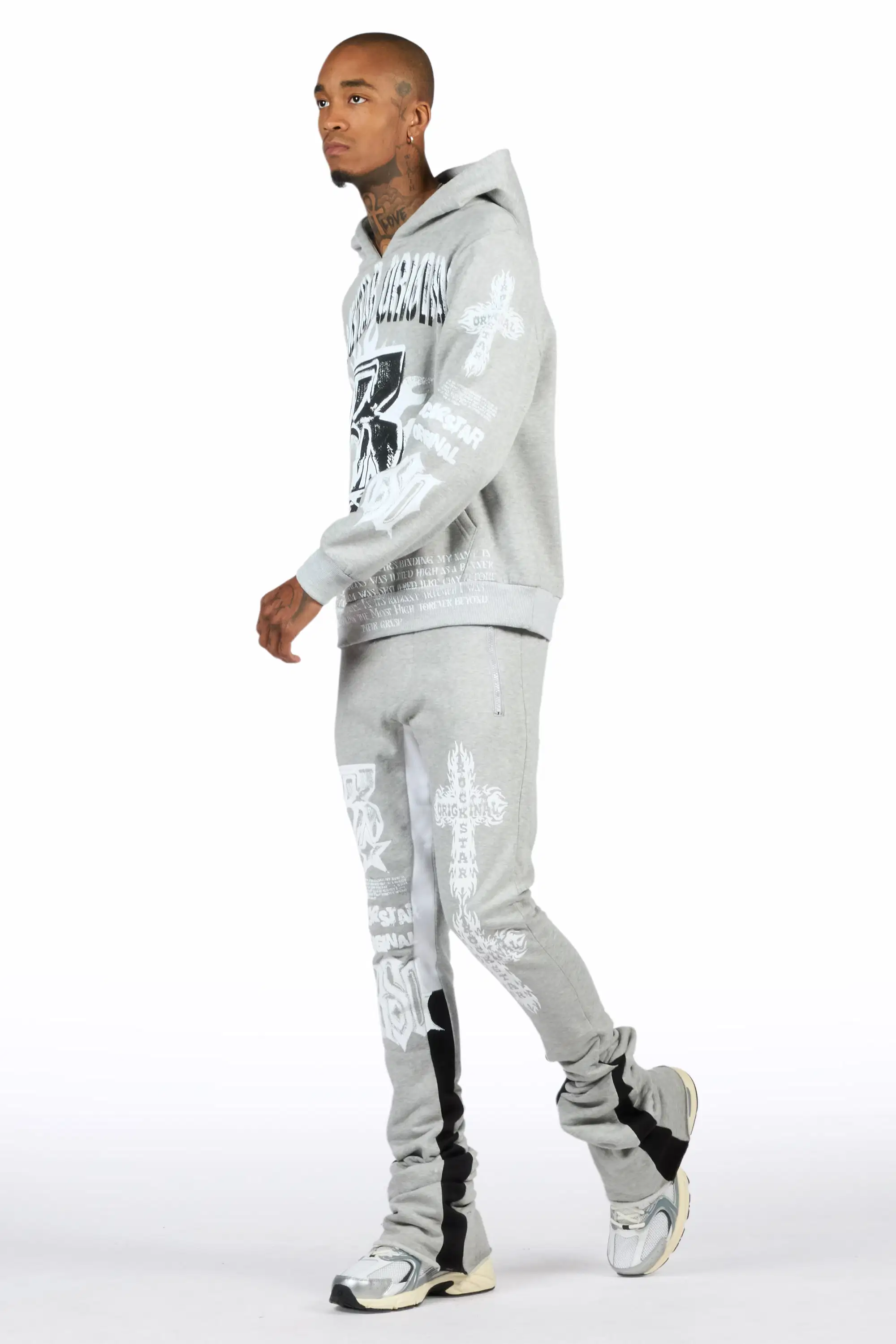 Raxil Heather Grey/Black Hoodie/Super Stacked Track Set - Image 5