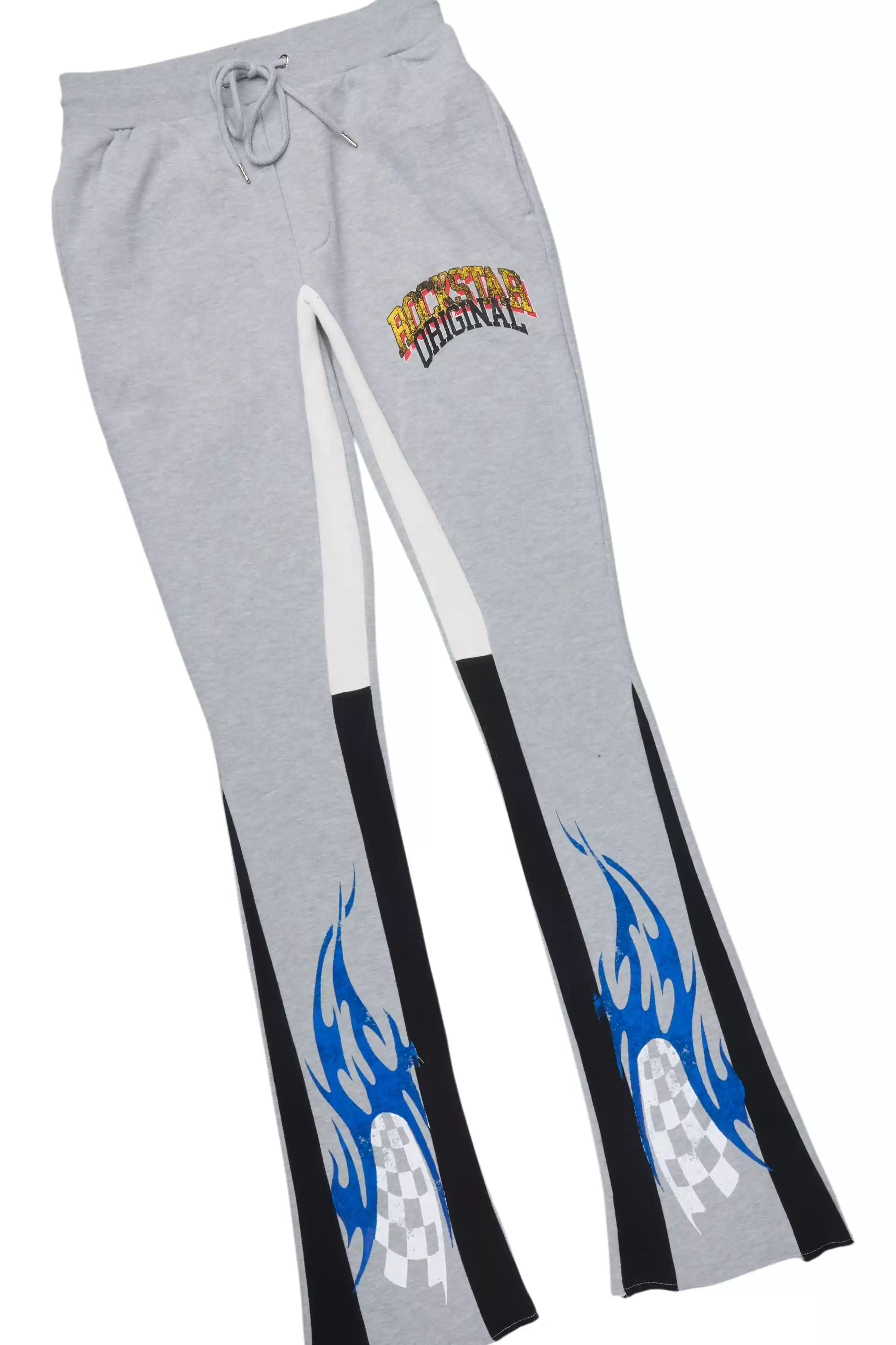 Colorful Race Heather Grey/Black Hoodie Stacked Track Set - Image 9