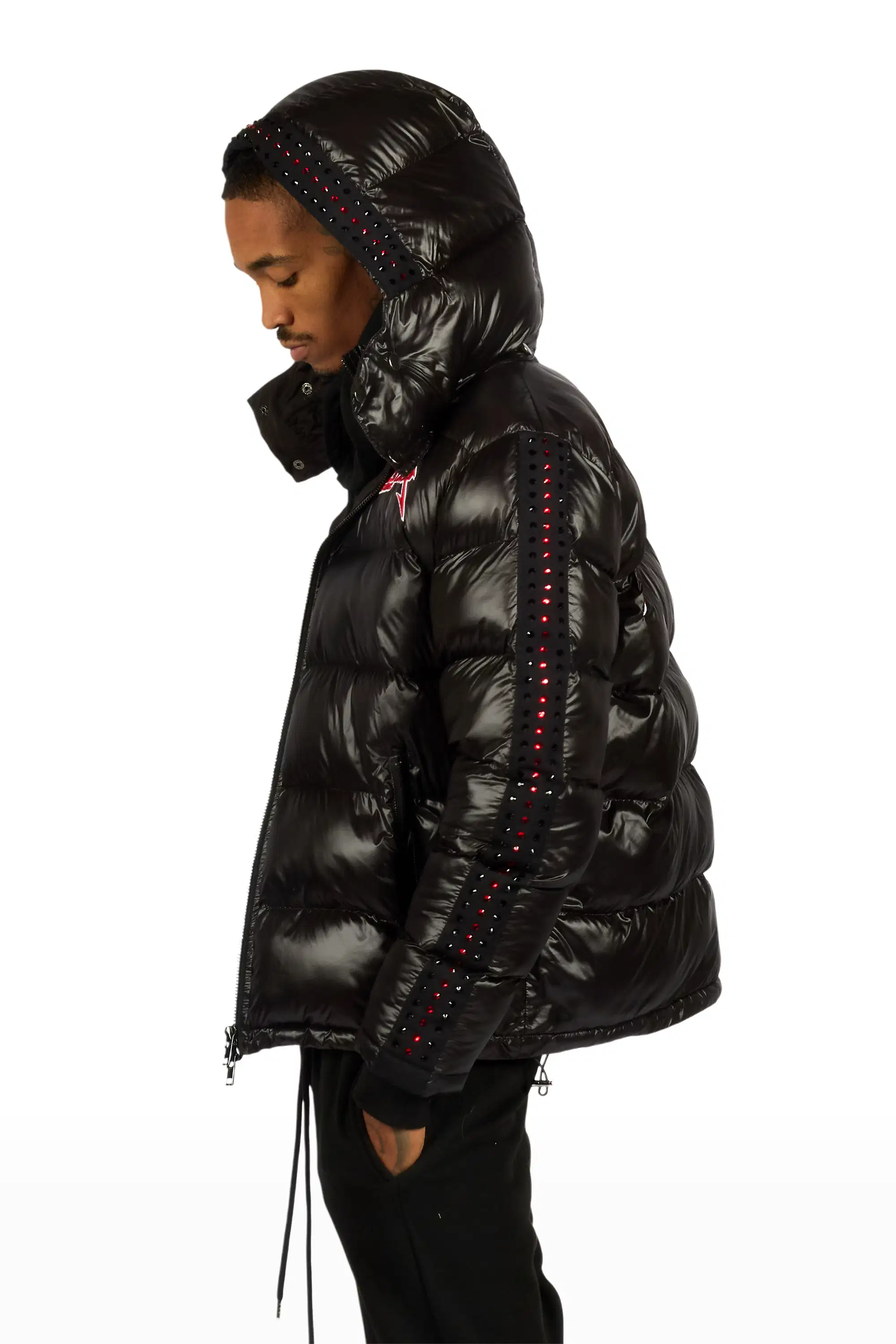 States Black/Red Baggy Stacked Hoodie Track Set - Image 3