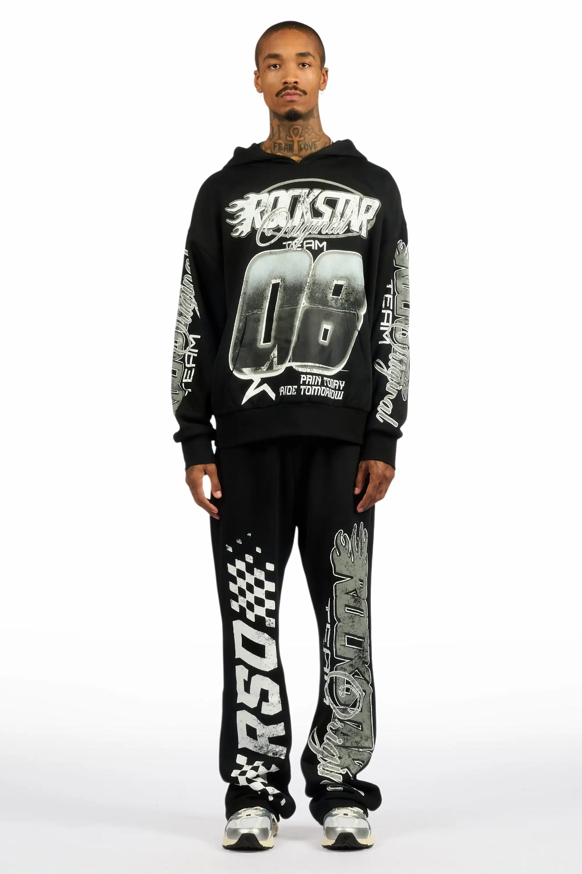 Flash Black Hoodie/Baggy Pant Track Set - Image 2