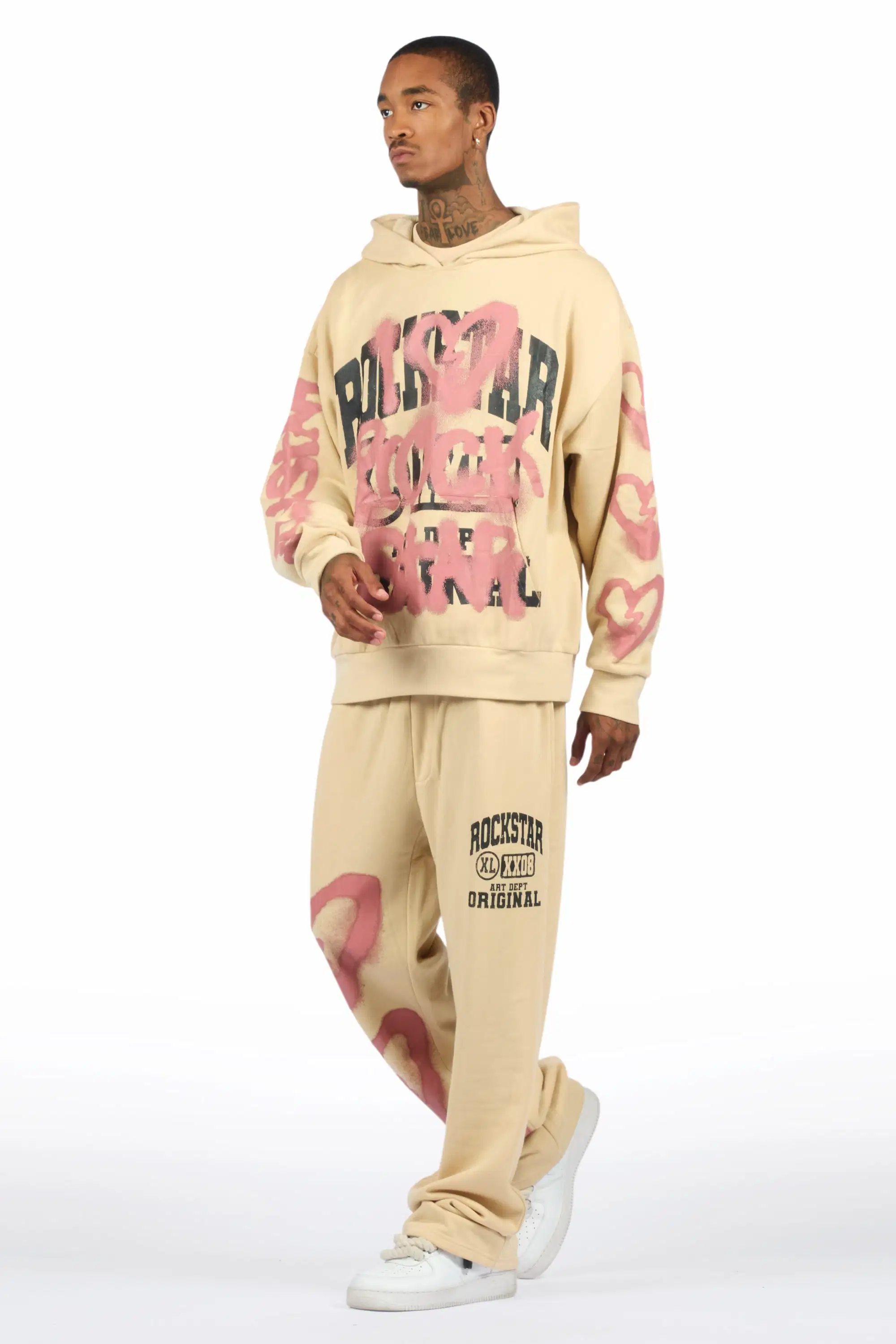 Loverdose Beige Hoodie/Baggy Pant Track Set - Image 6