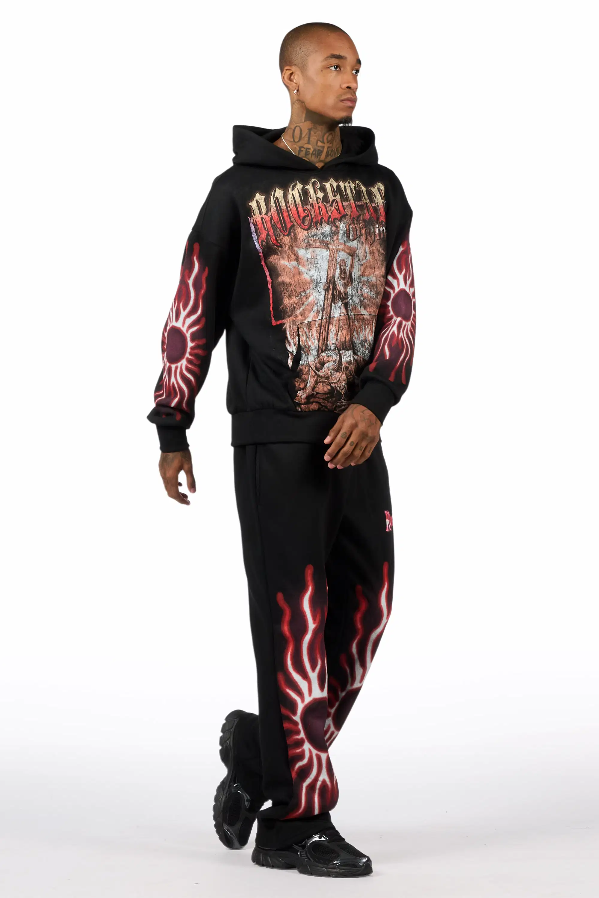 Blazer Black/Red Hoodie/Baggy Pant Track Set - Image 7