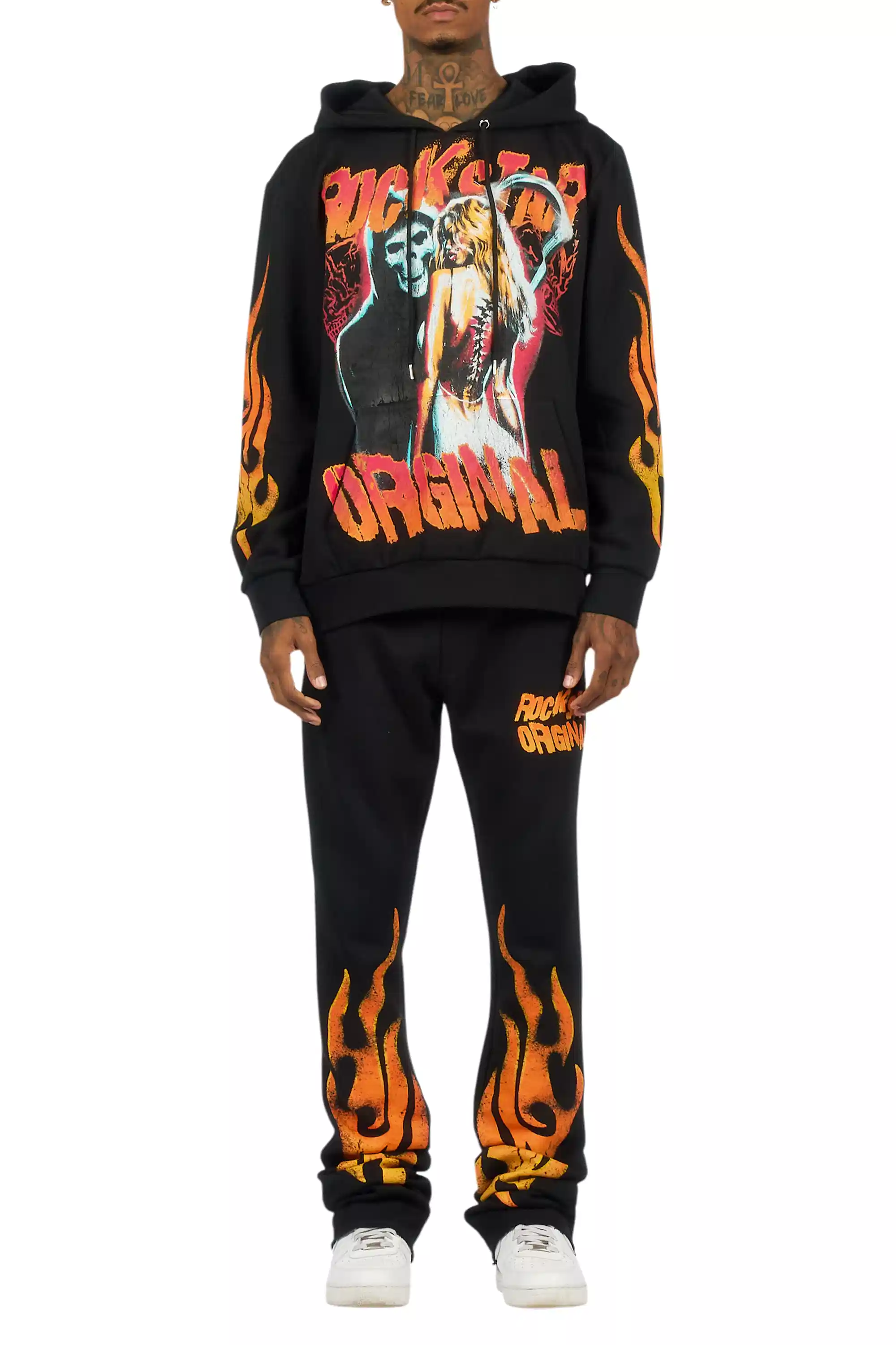 Zo Black Hoodie/Stacked Pant Track Set - Image 10