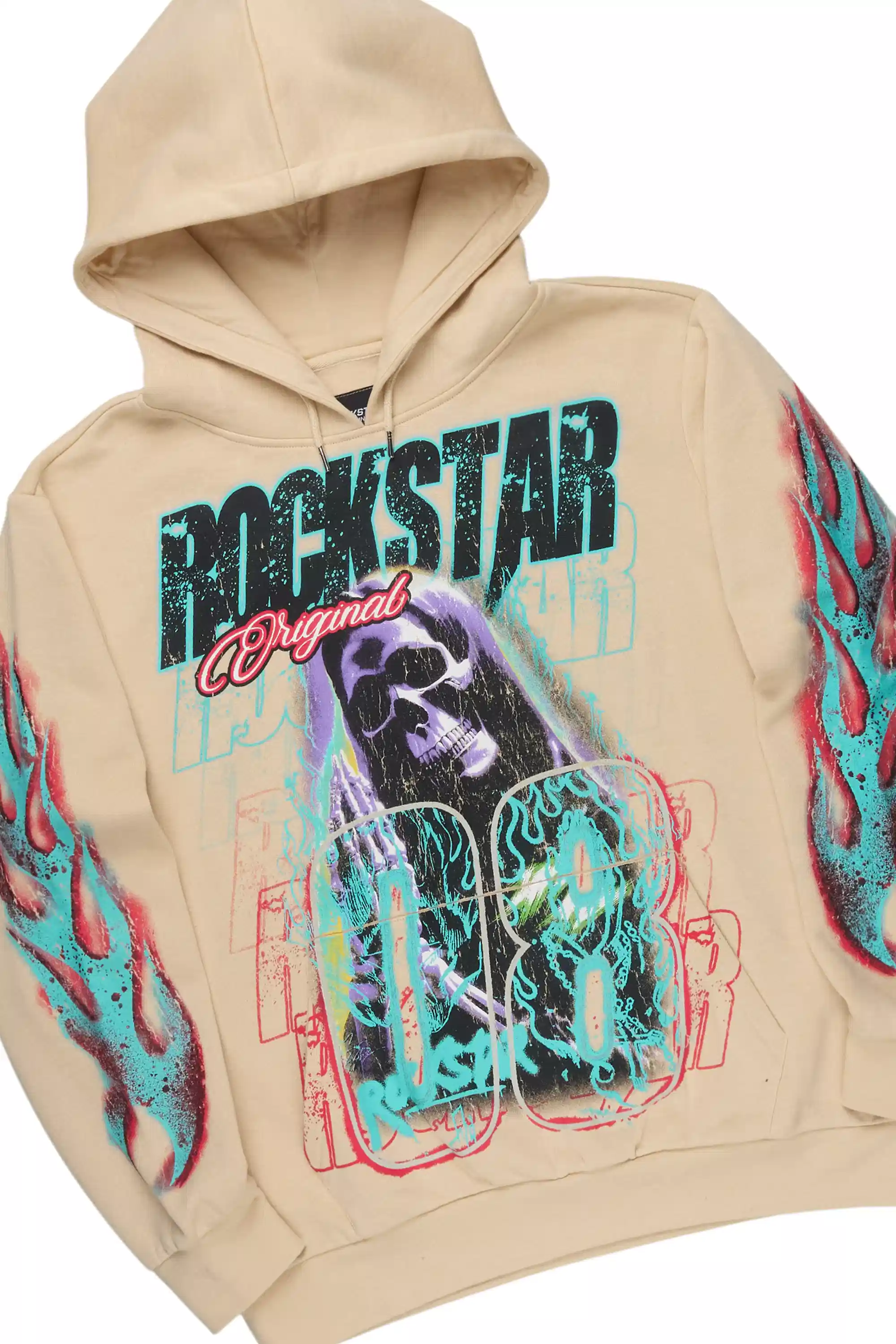 Kruz Beige Hoodie/Stacked Pant Track Set - Image 2