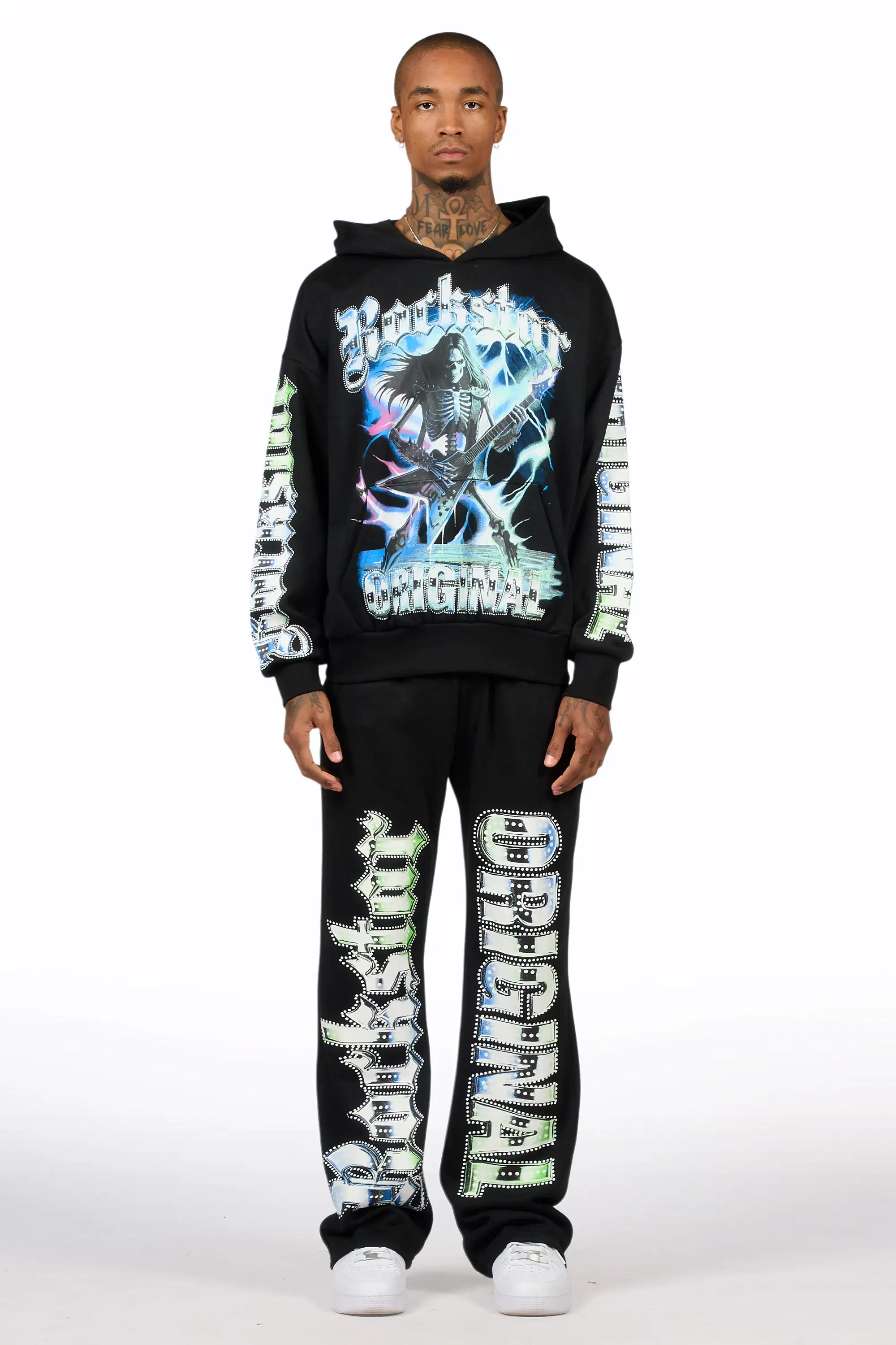 Nyxx Black Hoodie/Baggy Pant Track Set - Image 2