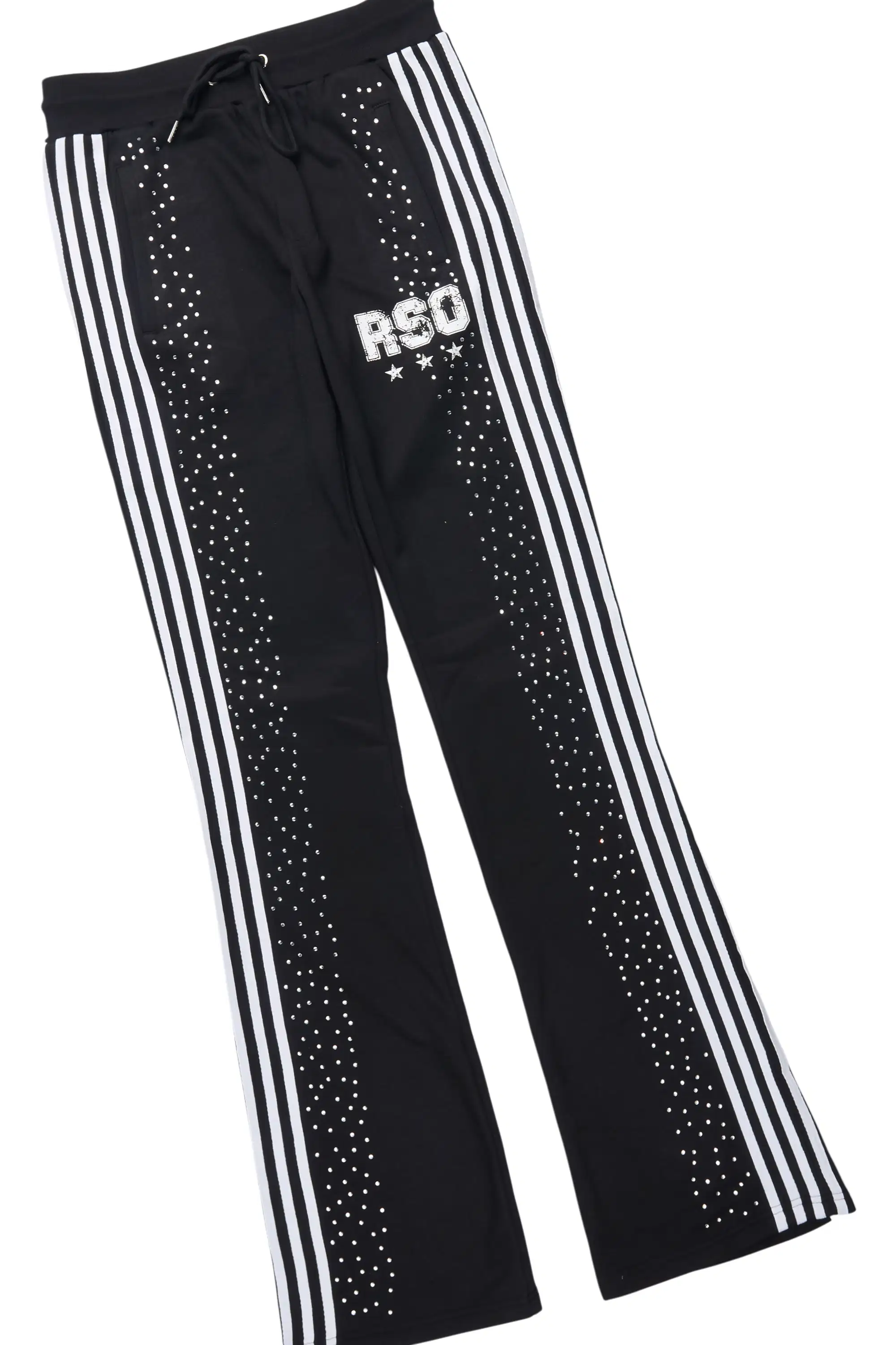 Tylla Black Rhinestone Hoodie/Baggy Pant Track Set - Image 6