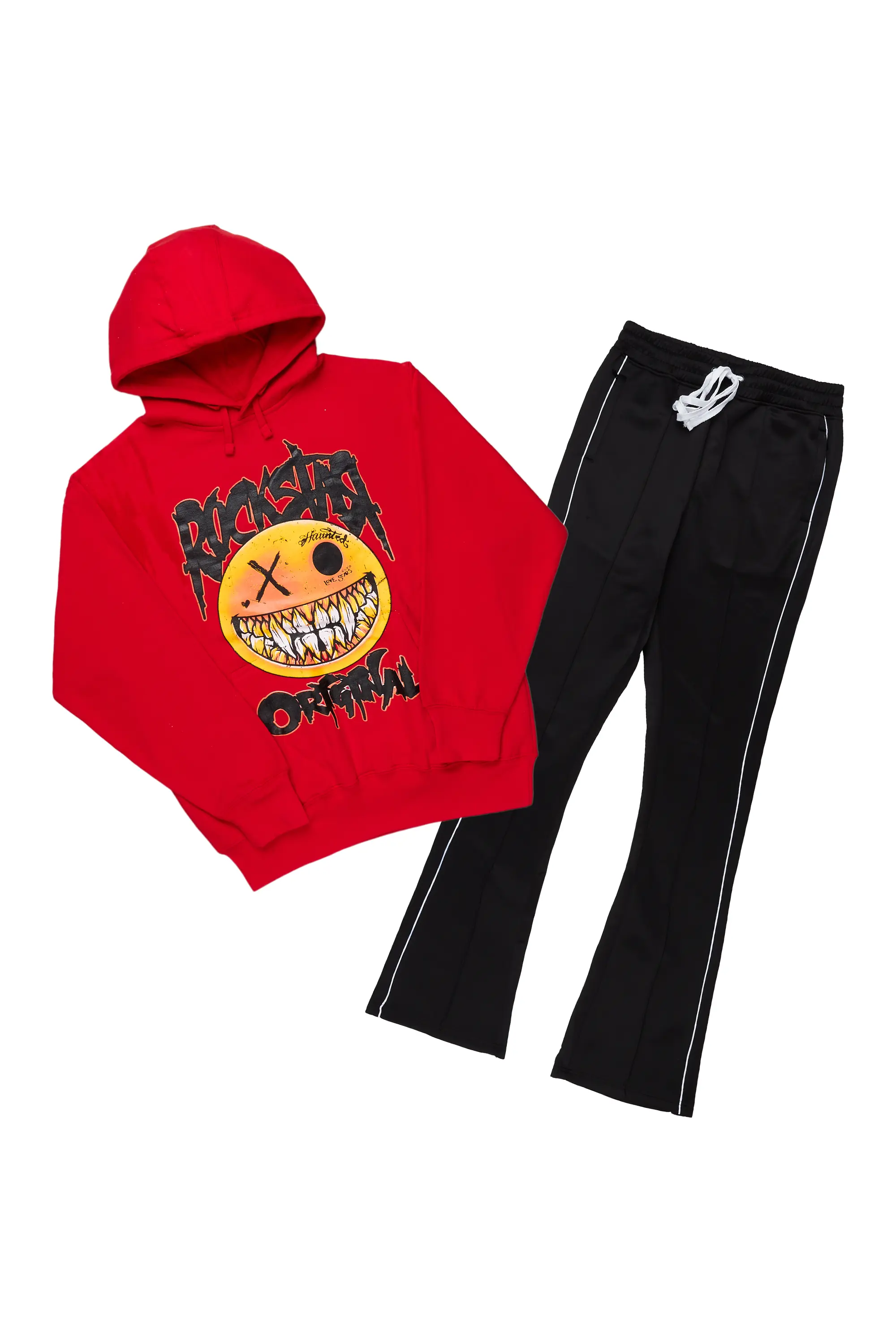 Fraust Red/Black Graphic Hoodie Track Pant Set - Image 2