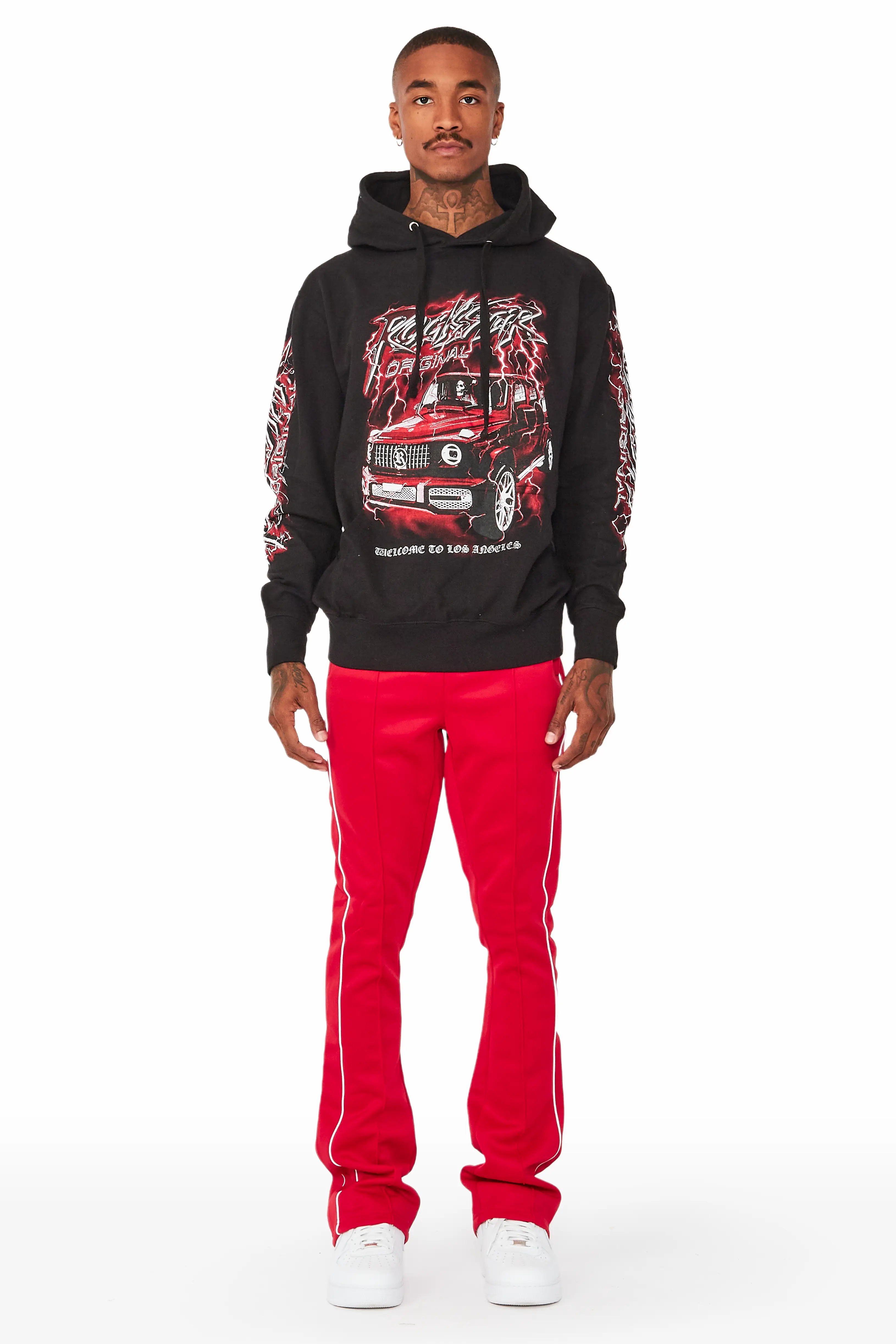Hai Black/Red Graphic Hoodie Track Set