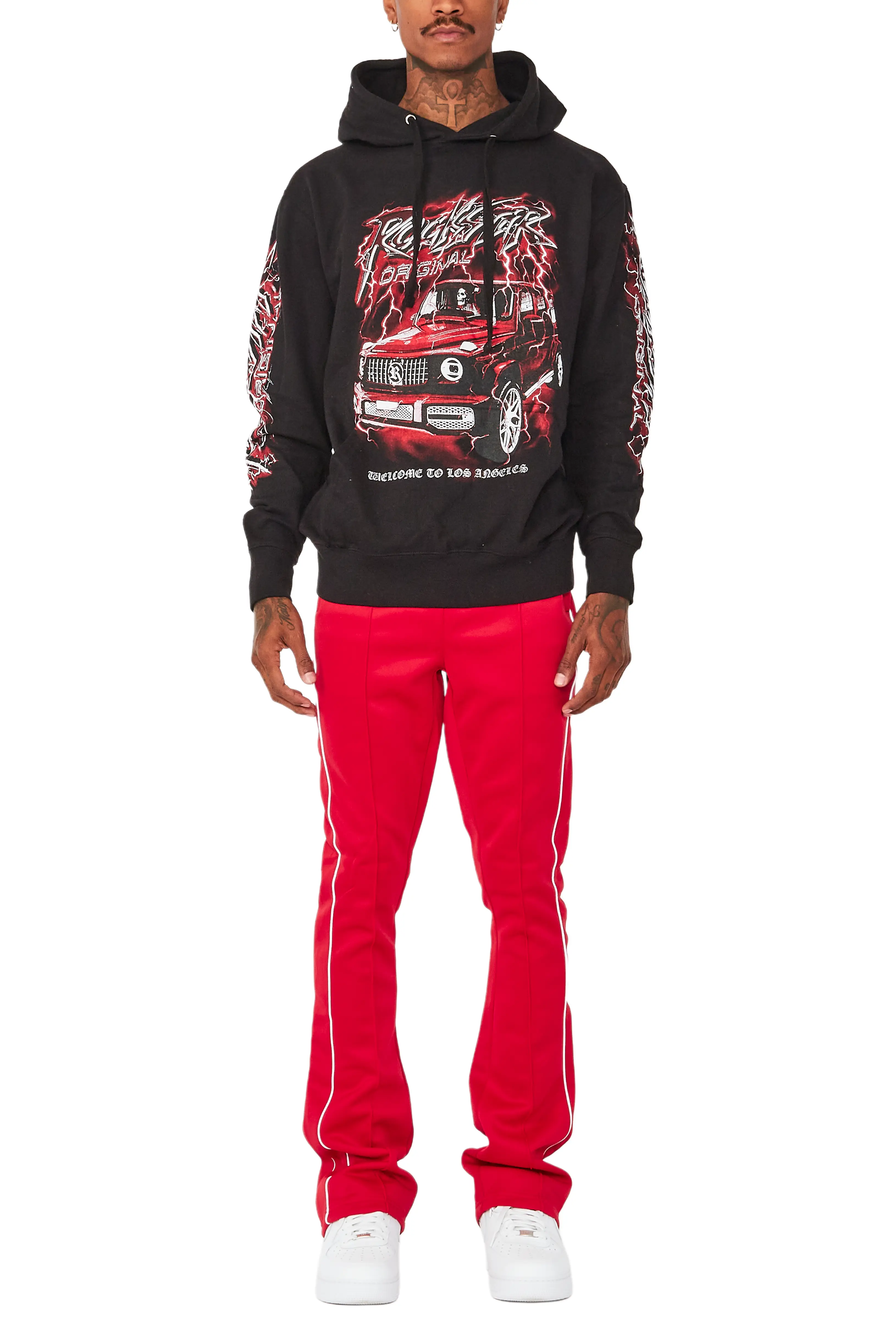 Hai Black/Red Graphic Hoodie Track Set - Image 9