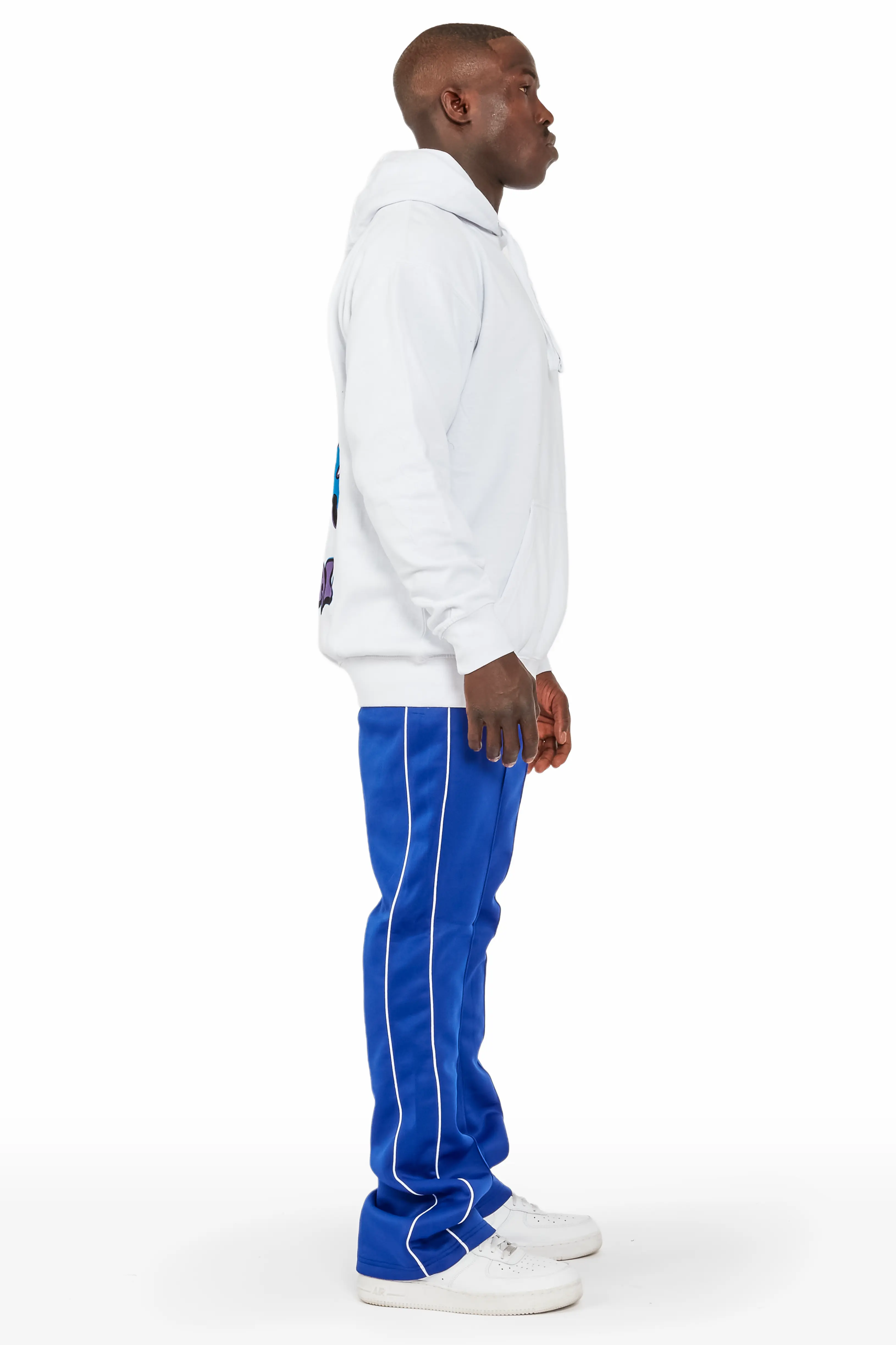 Deth White/Royal Graphic Hoodie Track Pant Set - Image 4