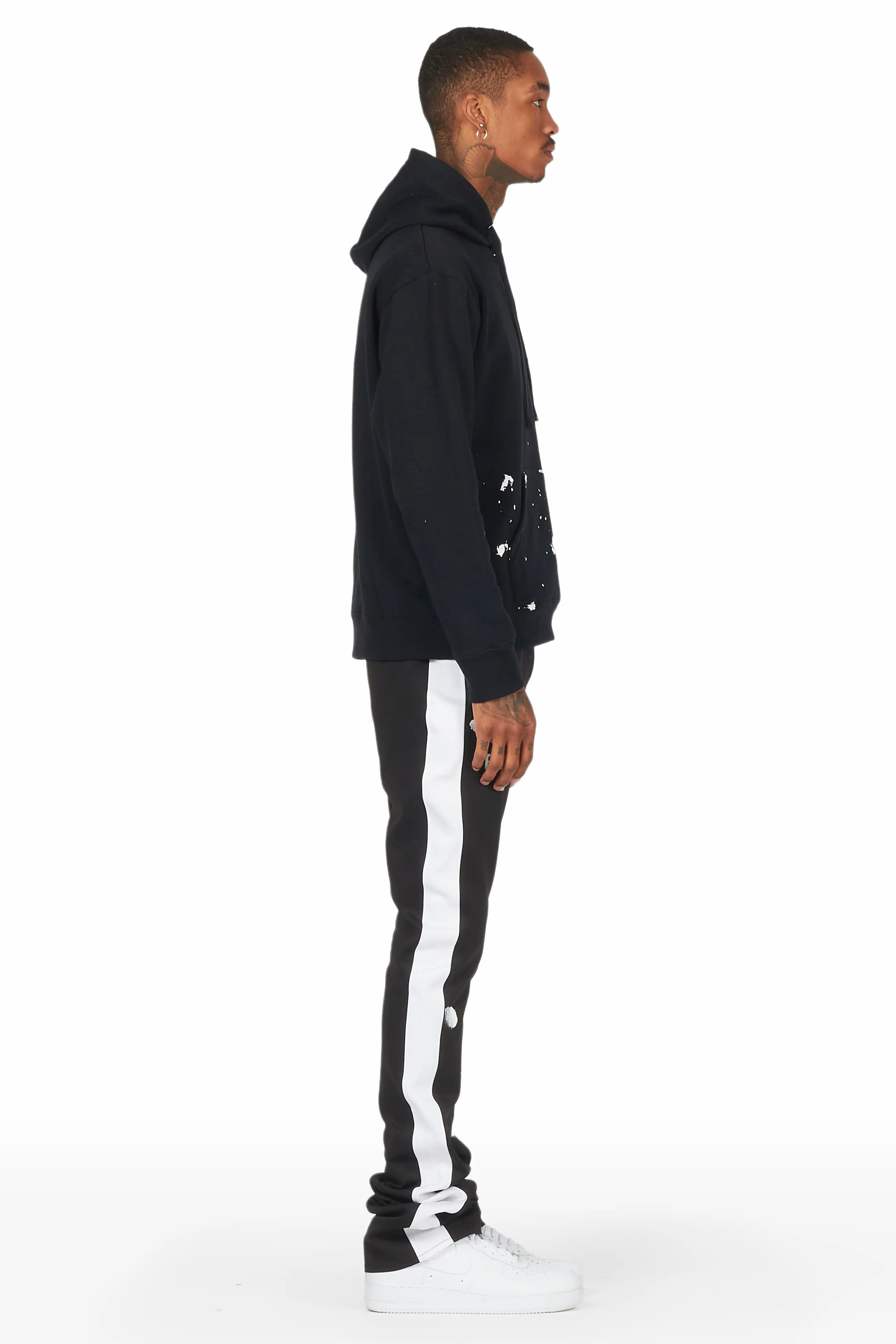 Raffer Black Hoodie/Stacked Flare Pant Set - Image 3