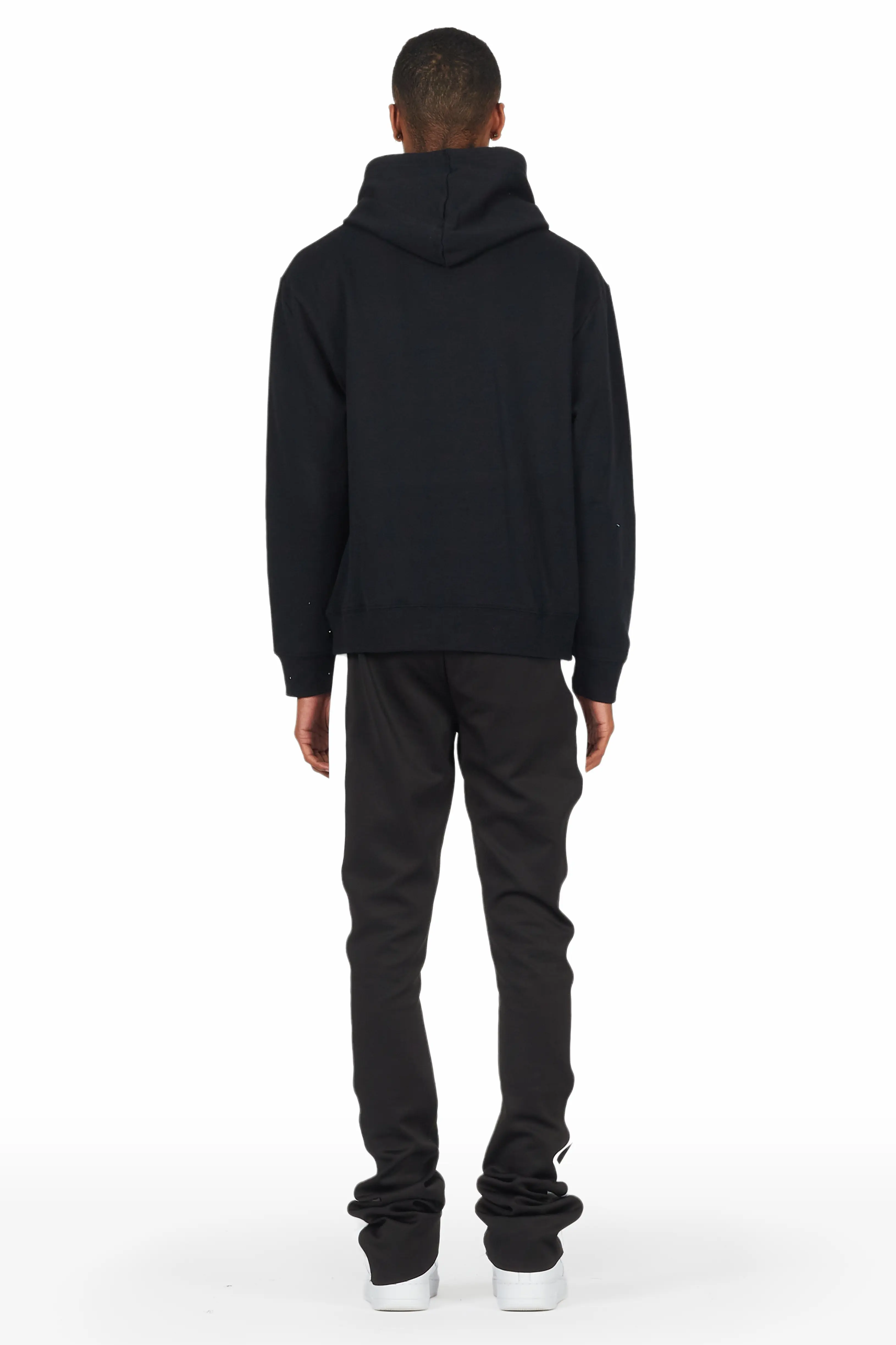Raffer Black Hoodie/Stacked Flare Pant Set - Image 4