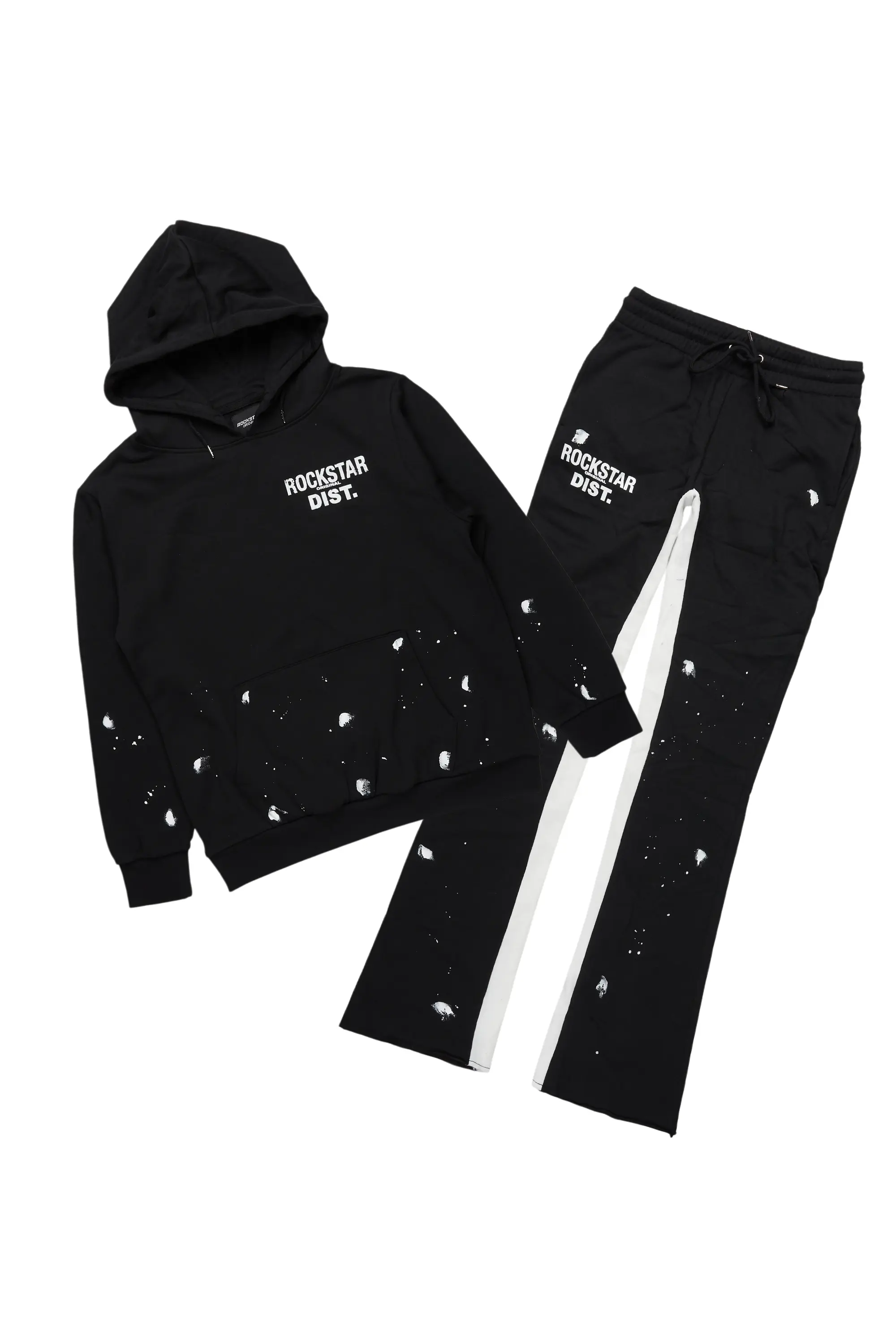 Raffer Black/White Hoodie Baggy Fit Pant Track Set - Image 2