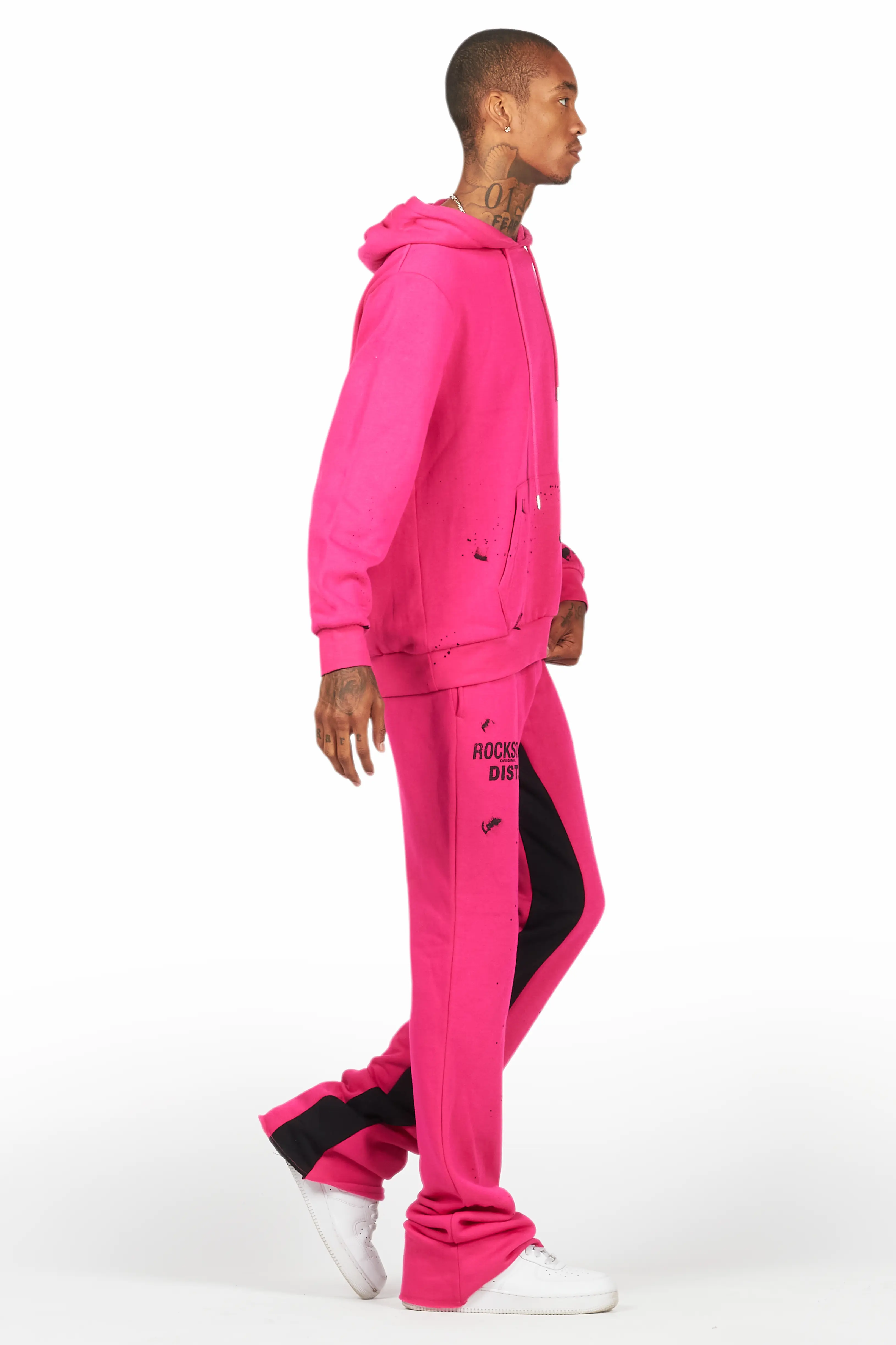 Raffer Fuchsia Hoodie Baggy Fit Pant Track Set - Image 3