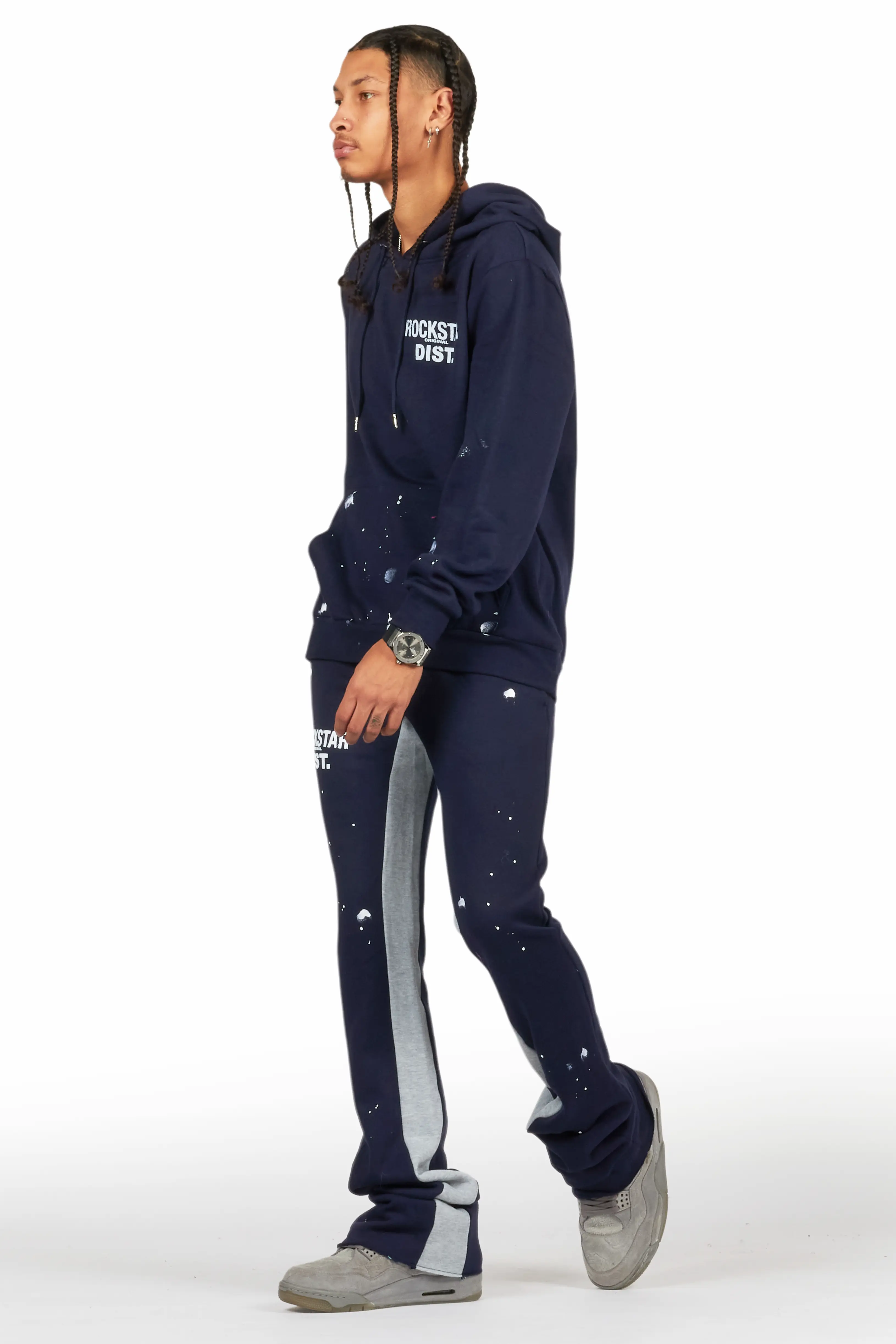 Raffer Navy Hoodie Baggy Fit Pant Track Set - Image 6