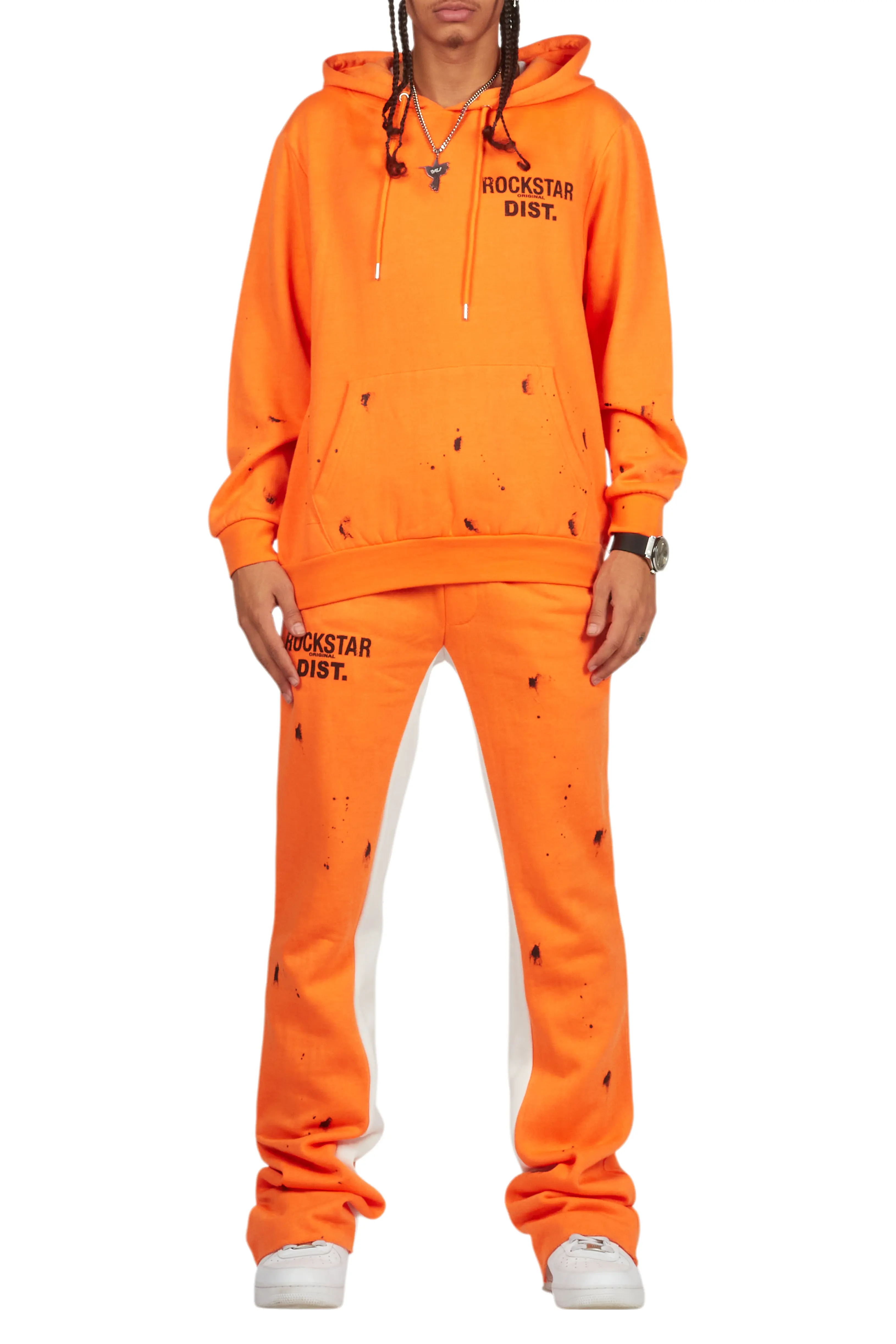 Raffer Orange Hoodie Baggy Fit Pant Track Set - Image 9