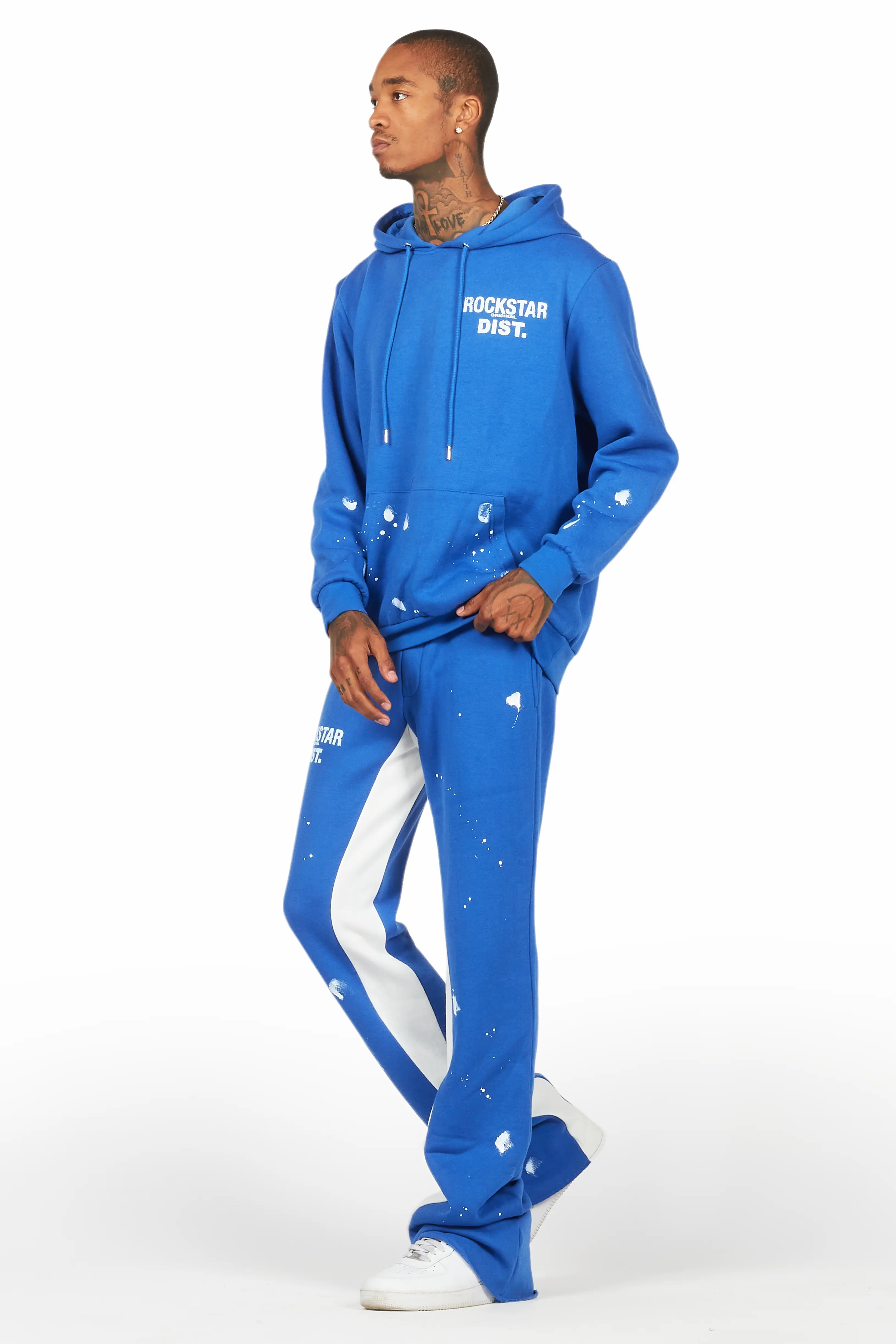 Raffer Royal Blue Hoodie Baggy Fit Pant Track Set - Image 5