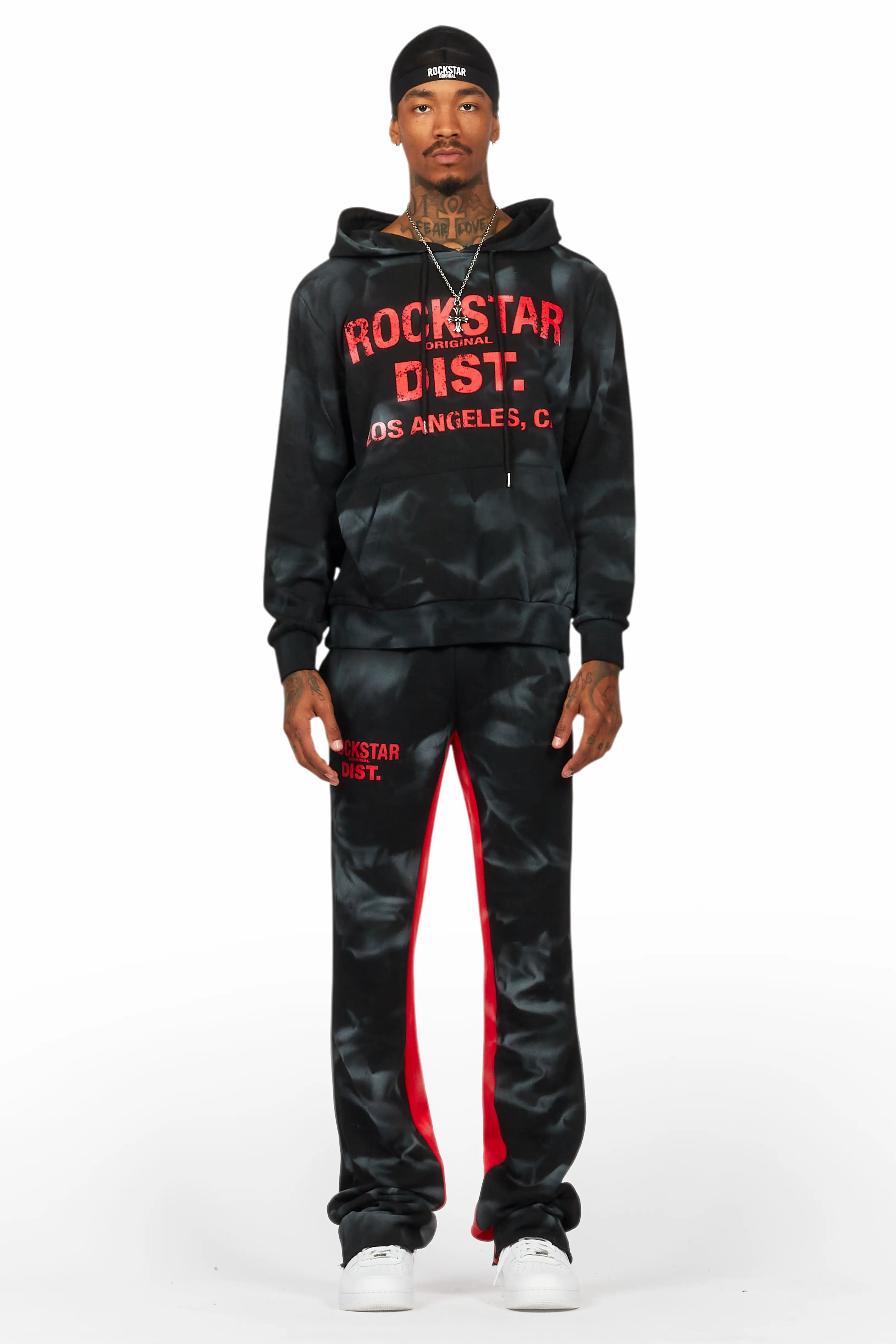 Nelly Black/Red Hoodie/Baggy Track Pant Set - Image 2