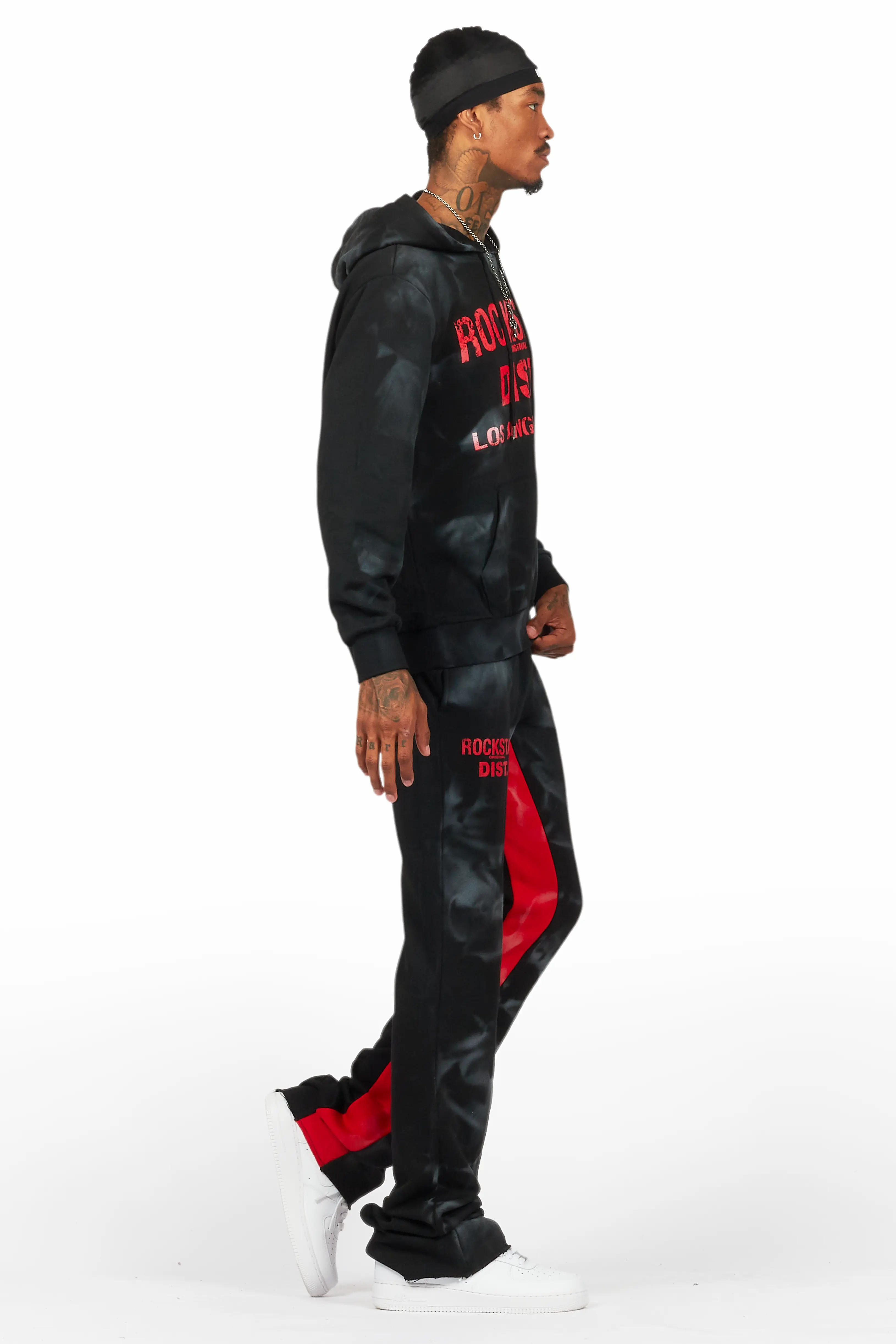 Nelly Black/Red Hoodie/Baggy Track Pant Set - Image 3