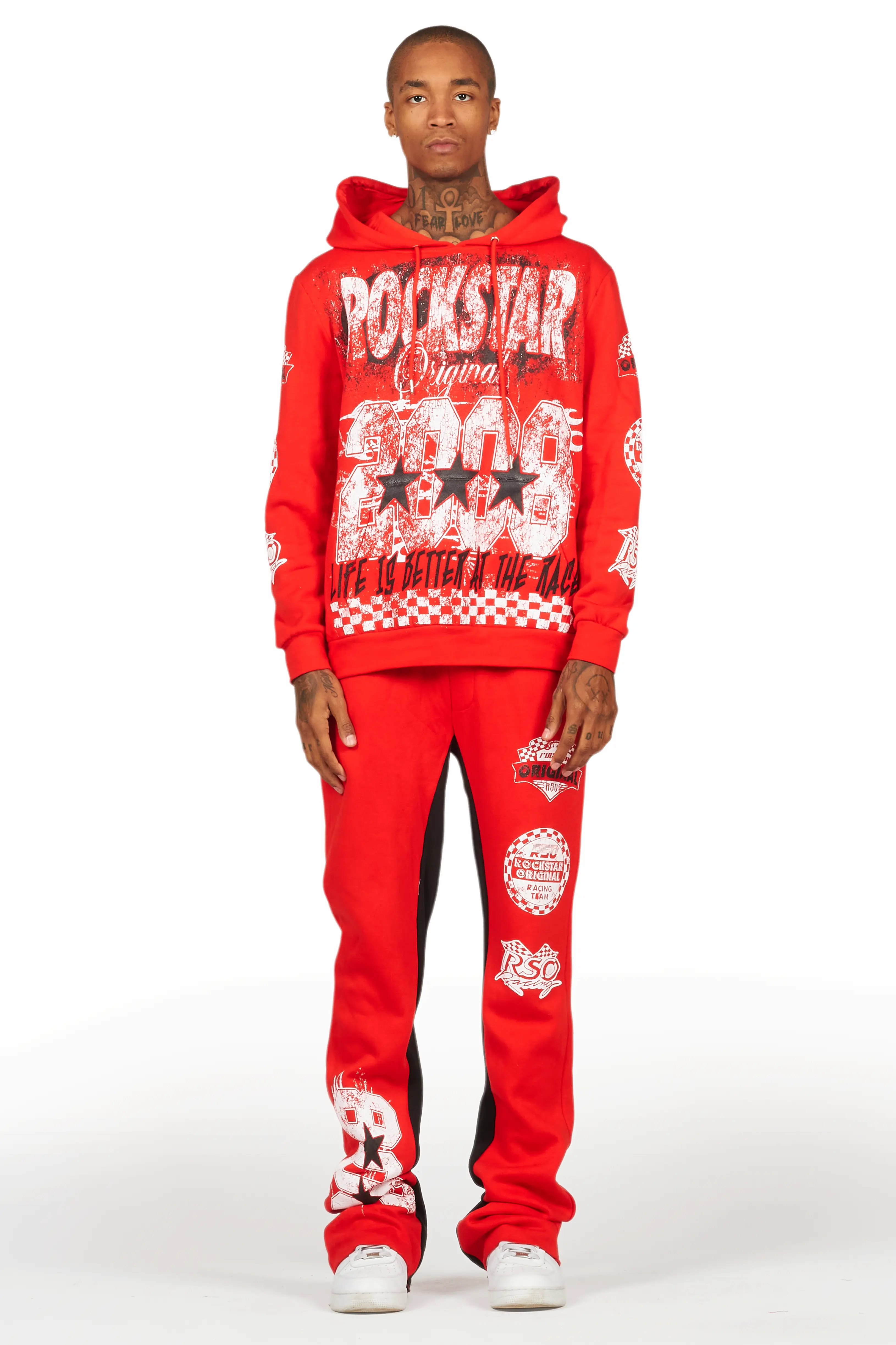 Racing Grung Red Hoodie/Baggy Track Pant Set - Image 2