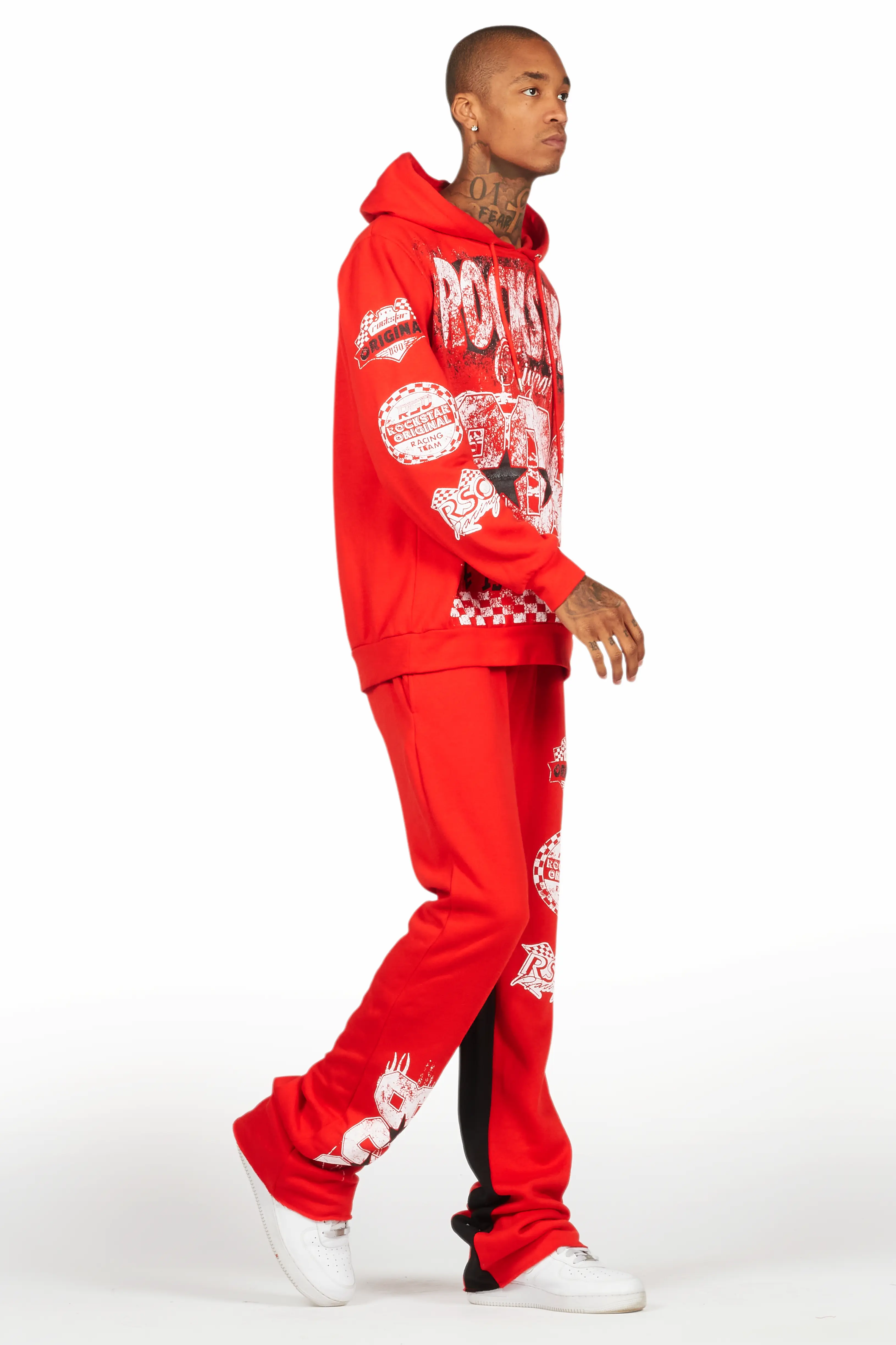 Racing Grung Red Hoodie/Baggy Track Pant Set - Image 6