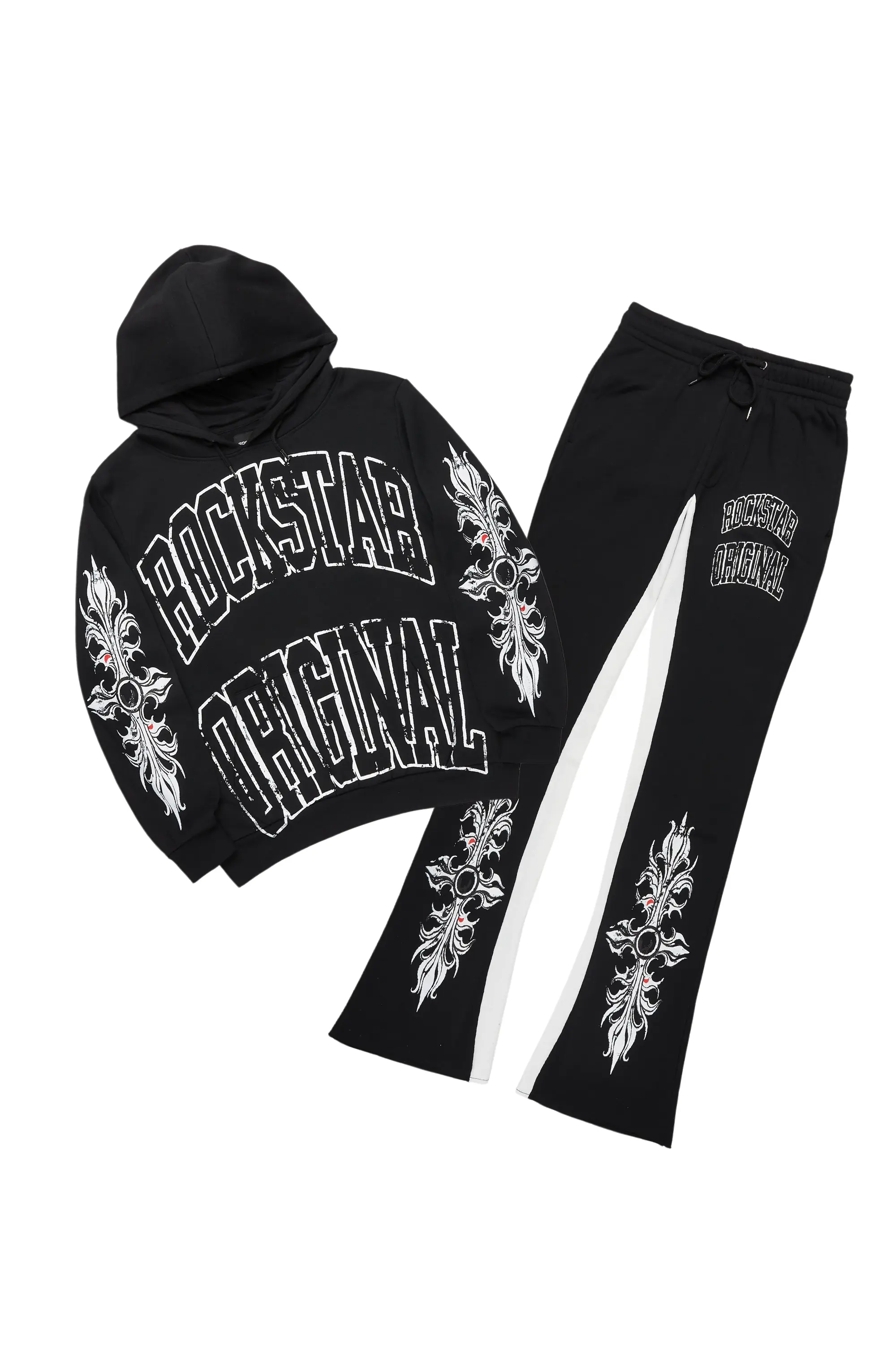 Akio Black Hoodie/Baggy Track Pant Set